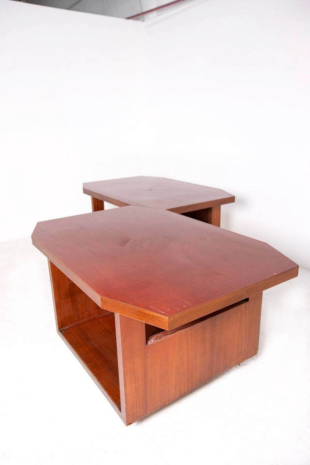 Console in mahogany and laminated brass by Vito Sangiradi for Pallante store Bari, 50s 1312300