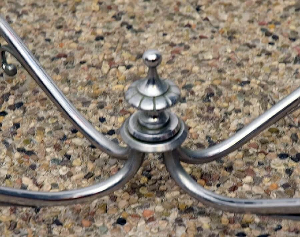 Coffee table in chromed brass and crystal, 50s 1312590