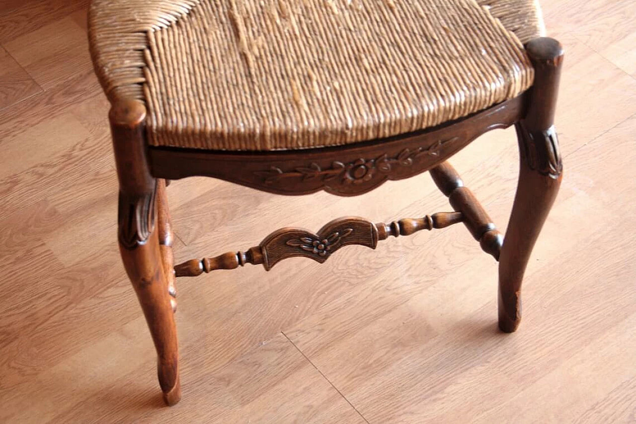 6 Provencal wooden chairs with straw seat, 19th century 1323635