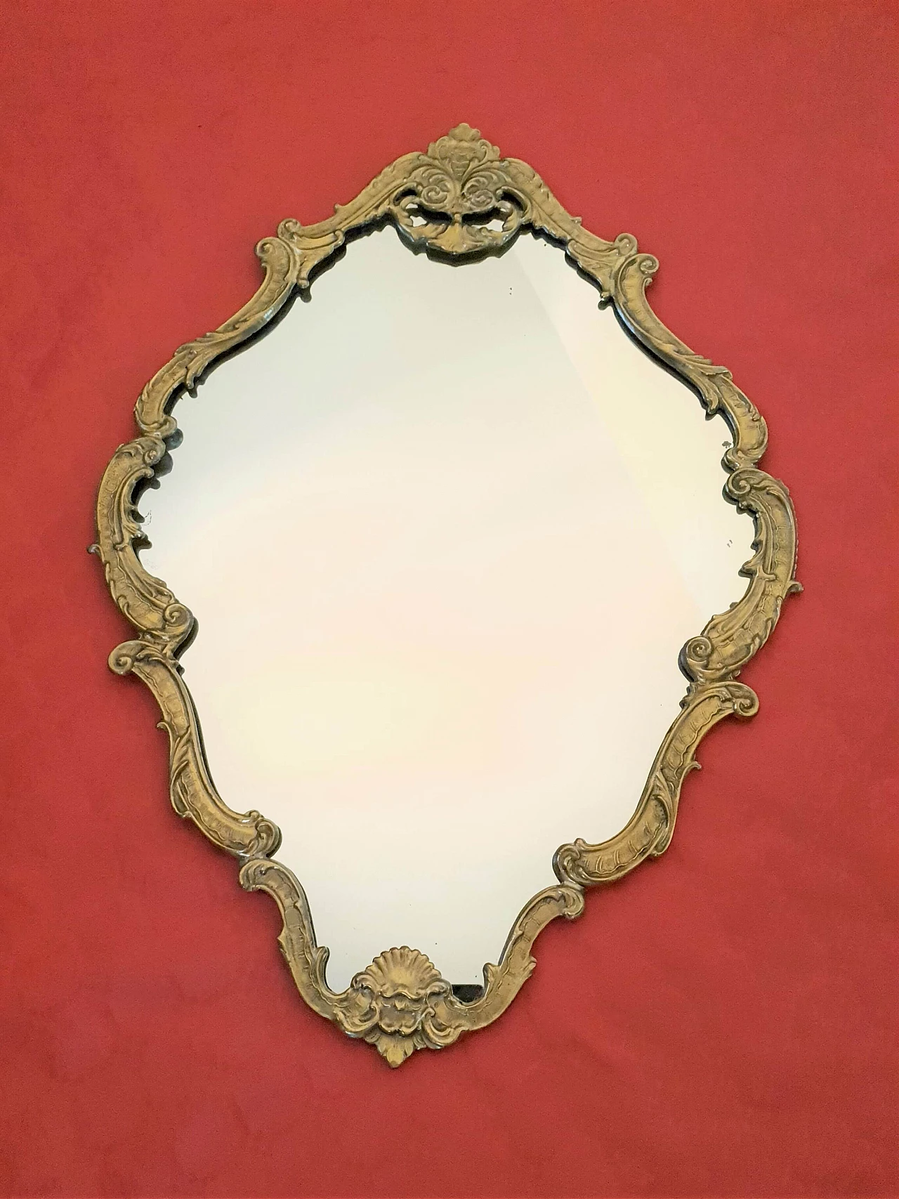 Florentine style brass wall mirror, 1950s 1323727