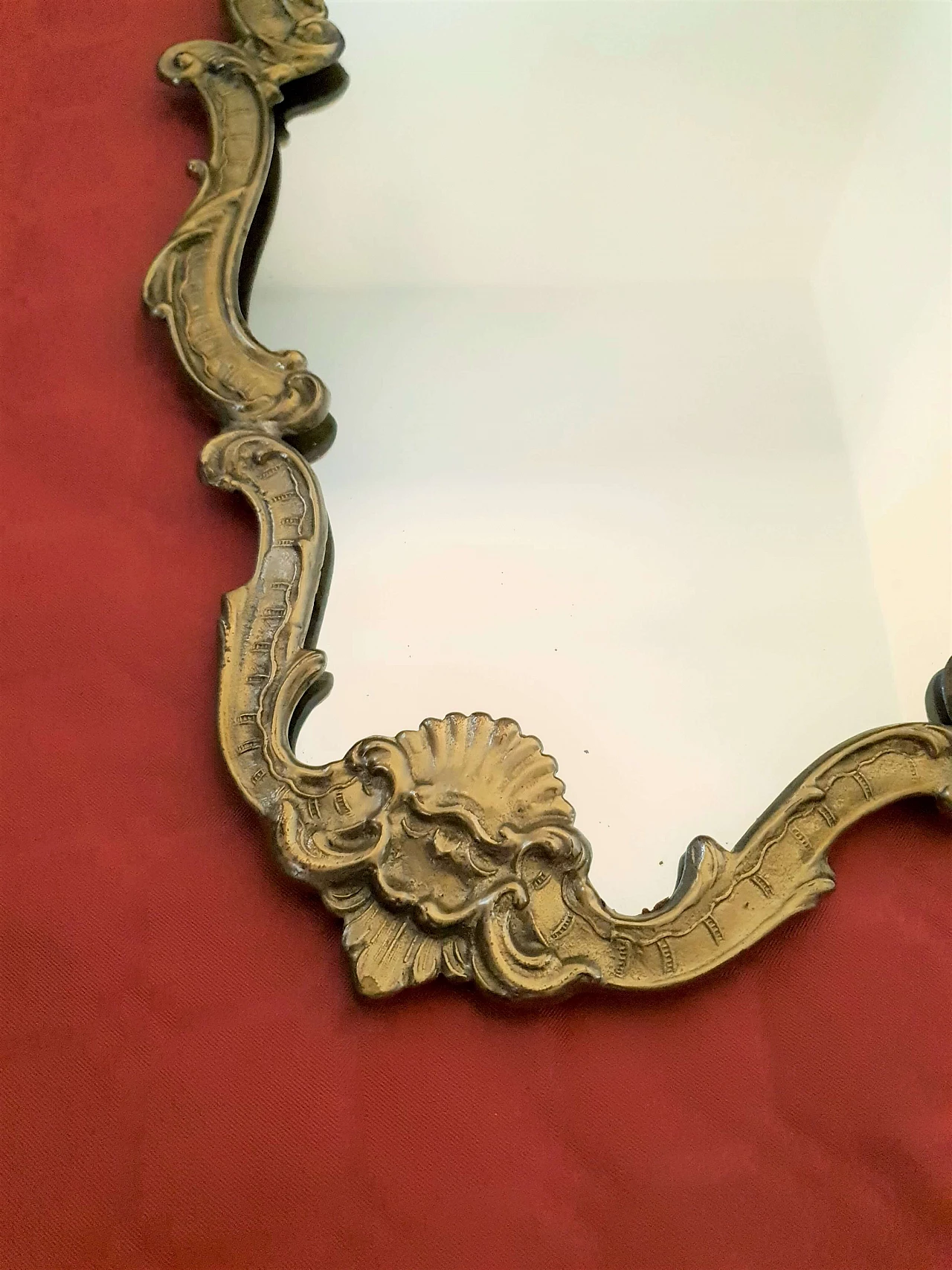 Florentine style brass wall mirror, 1950s 1323728