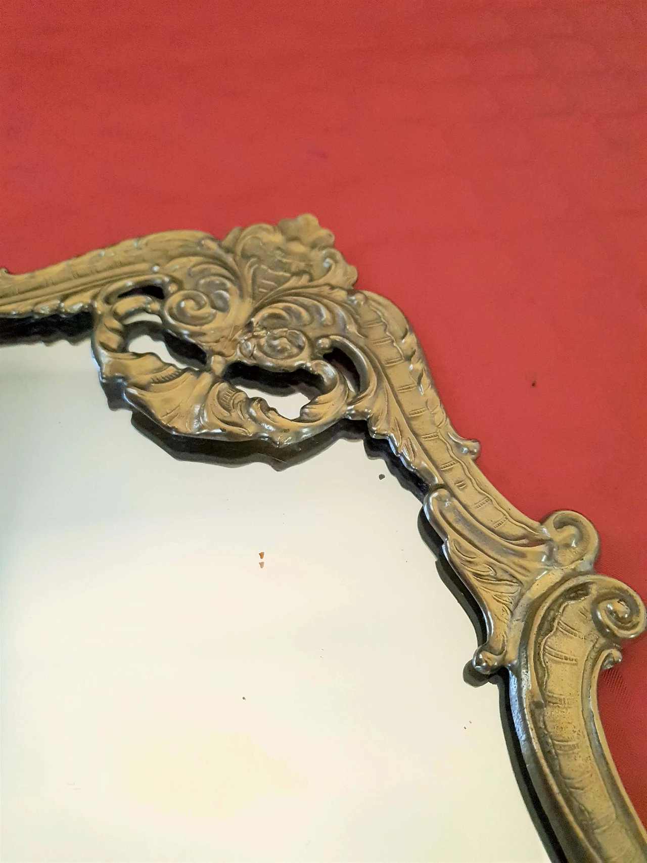 Florentine style brass wall mirror, 1950s 1323729