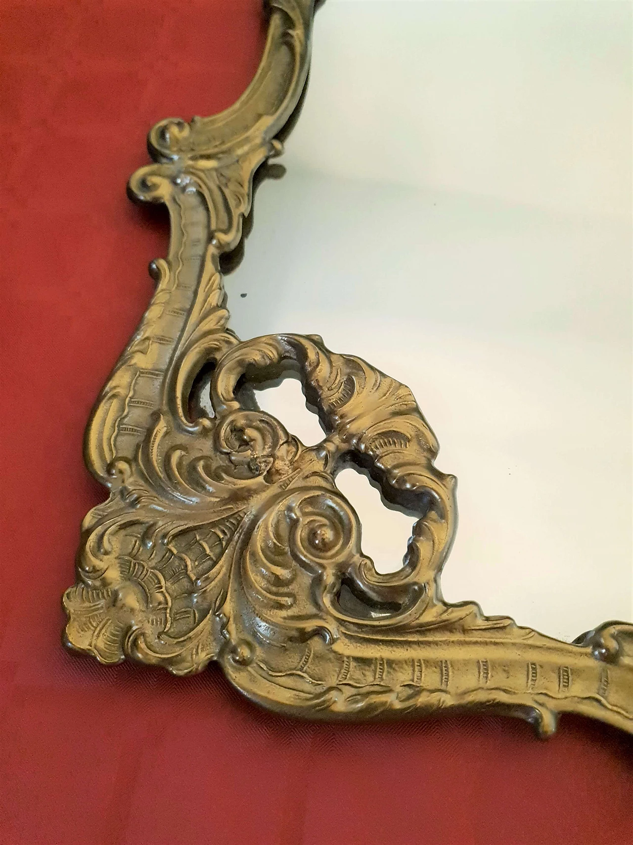 Florentine style brass wall mirror, 1950s 1323731