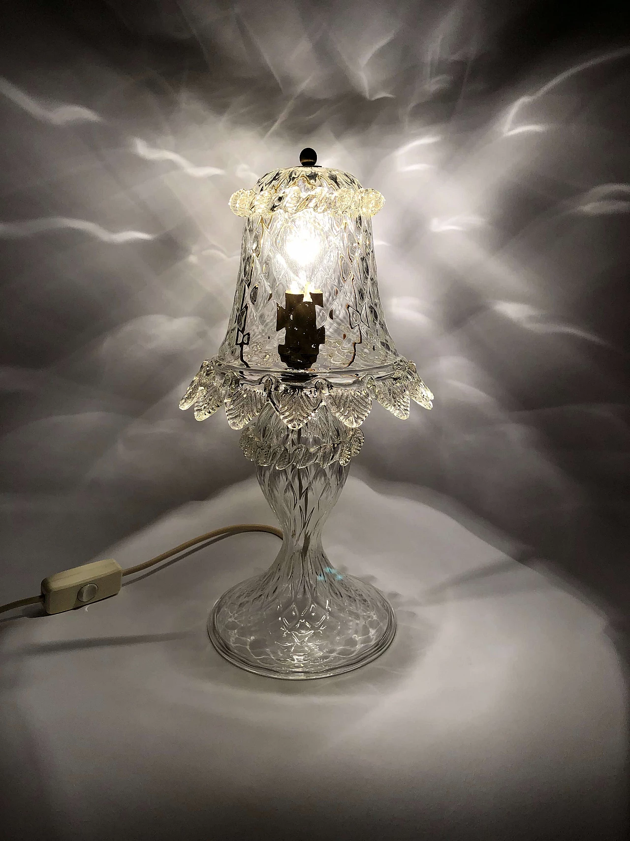 Lampada da tavolo in vetro di Murano stile Veneziana, anni '80 1323965