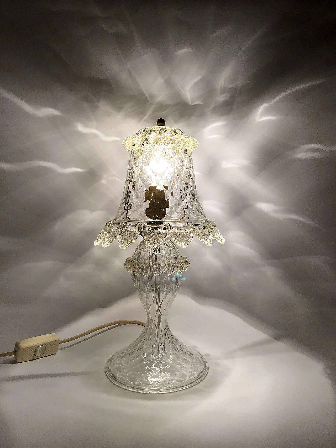 Lampada da tavolo in vetro di Murano stile Veneziana, anni '80 1323966