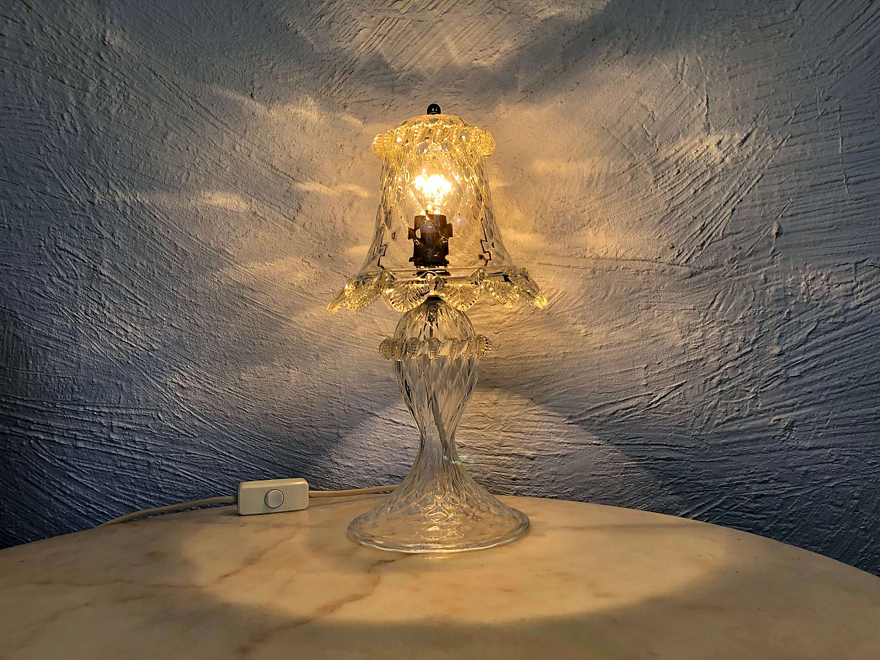 Lampada da tavolo in vetro di Murano stile Veneziana, anni '80 1323971