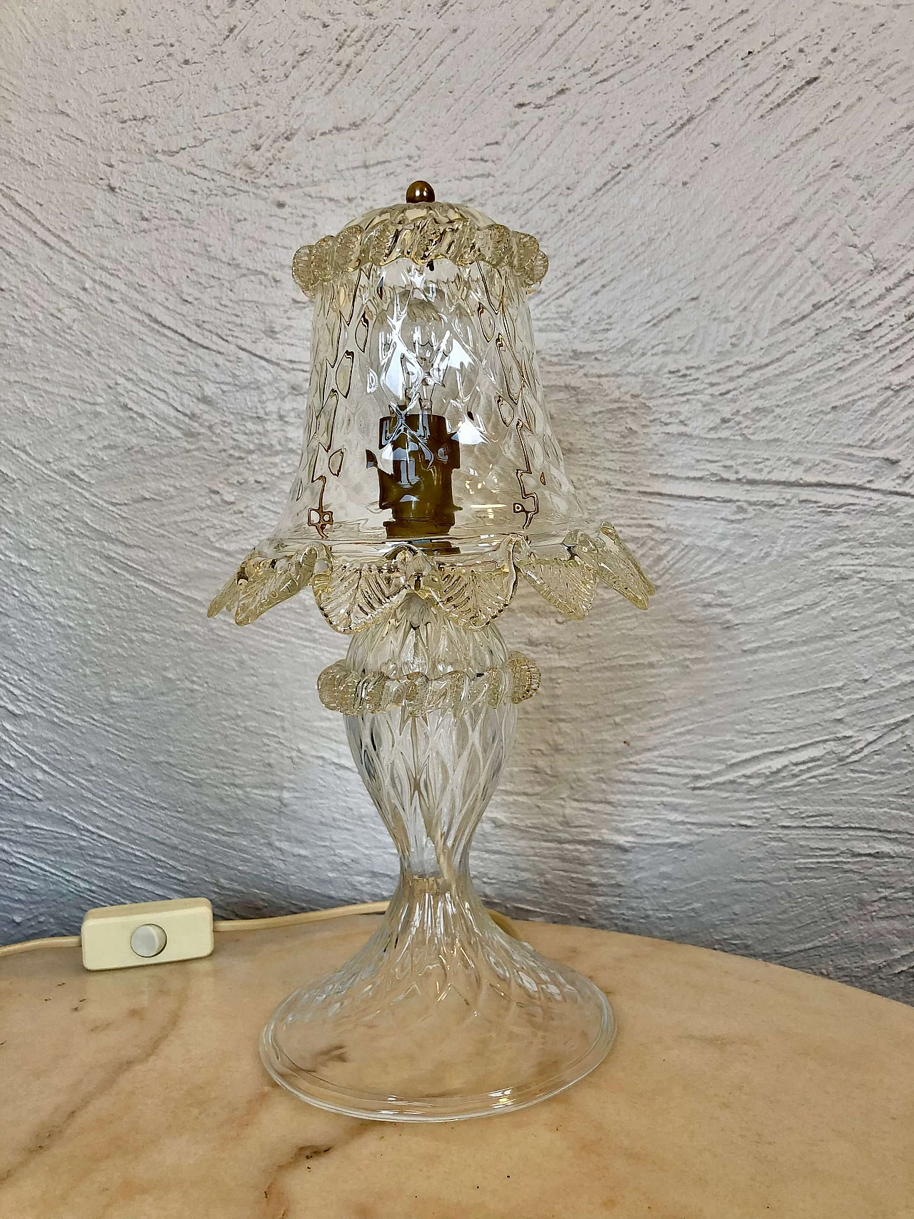 Lampada da tavolo in vetro di Murano stile Veneziana, anni '80 1323972