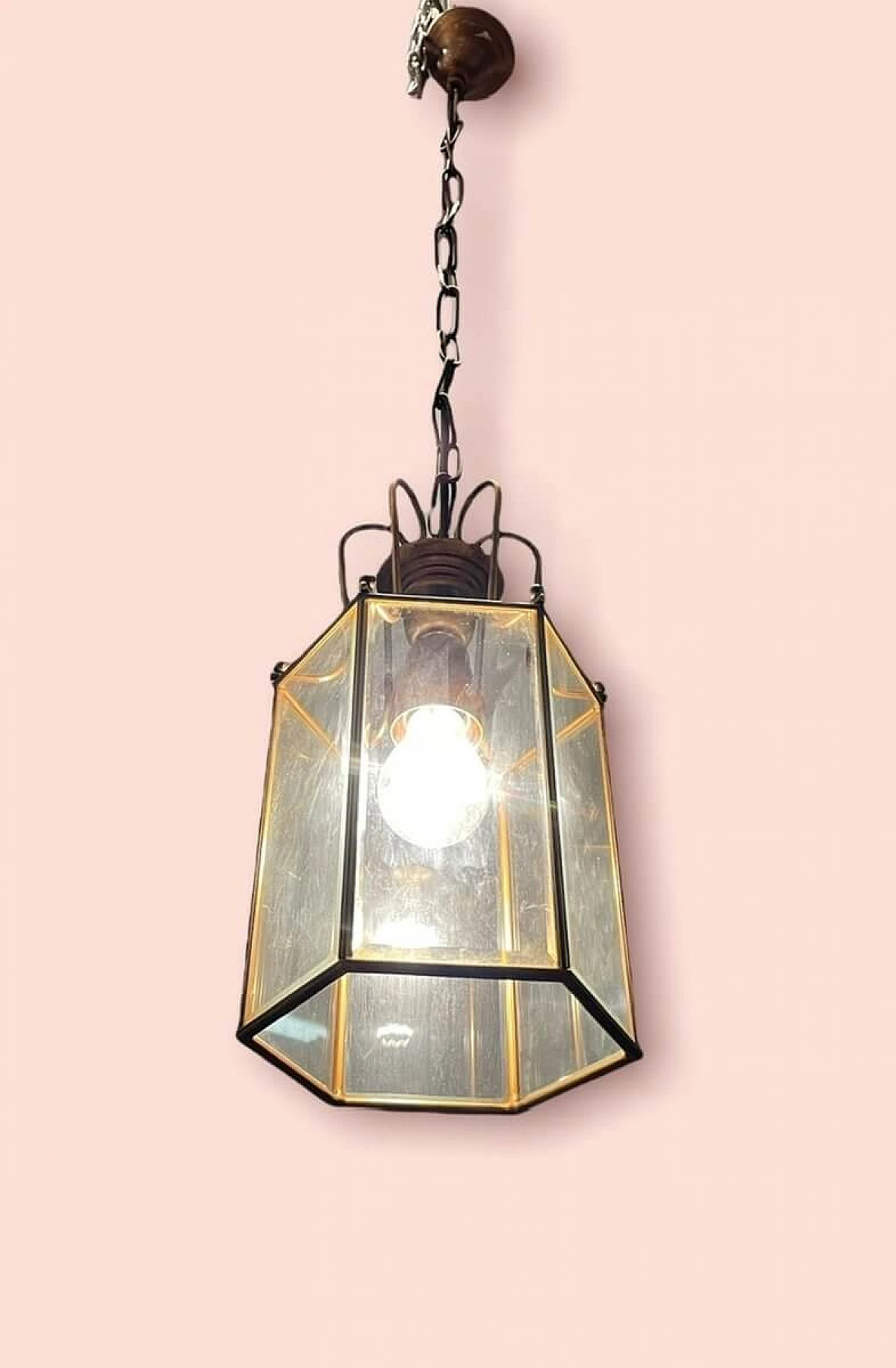 Bronze and glass lantern, 1950s 1324190