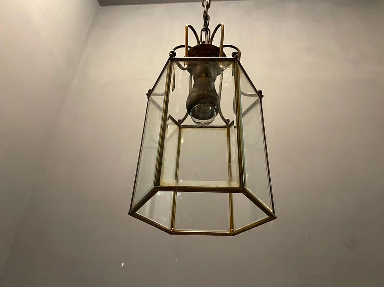 Bronze and glass lantern, 1950s 1324192