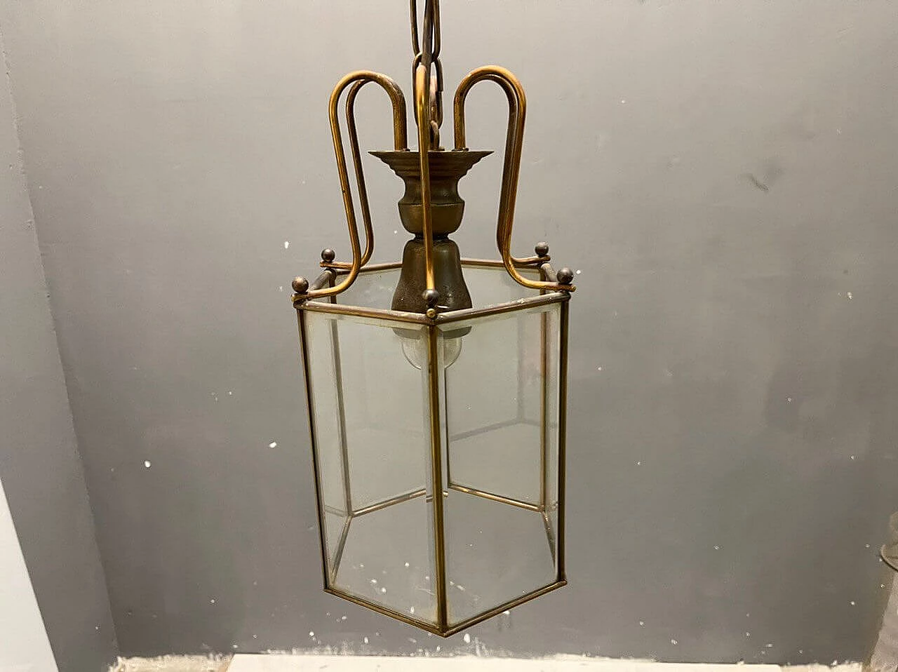 Bronze and glass lantern, 1950s 1324193