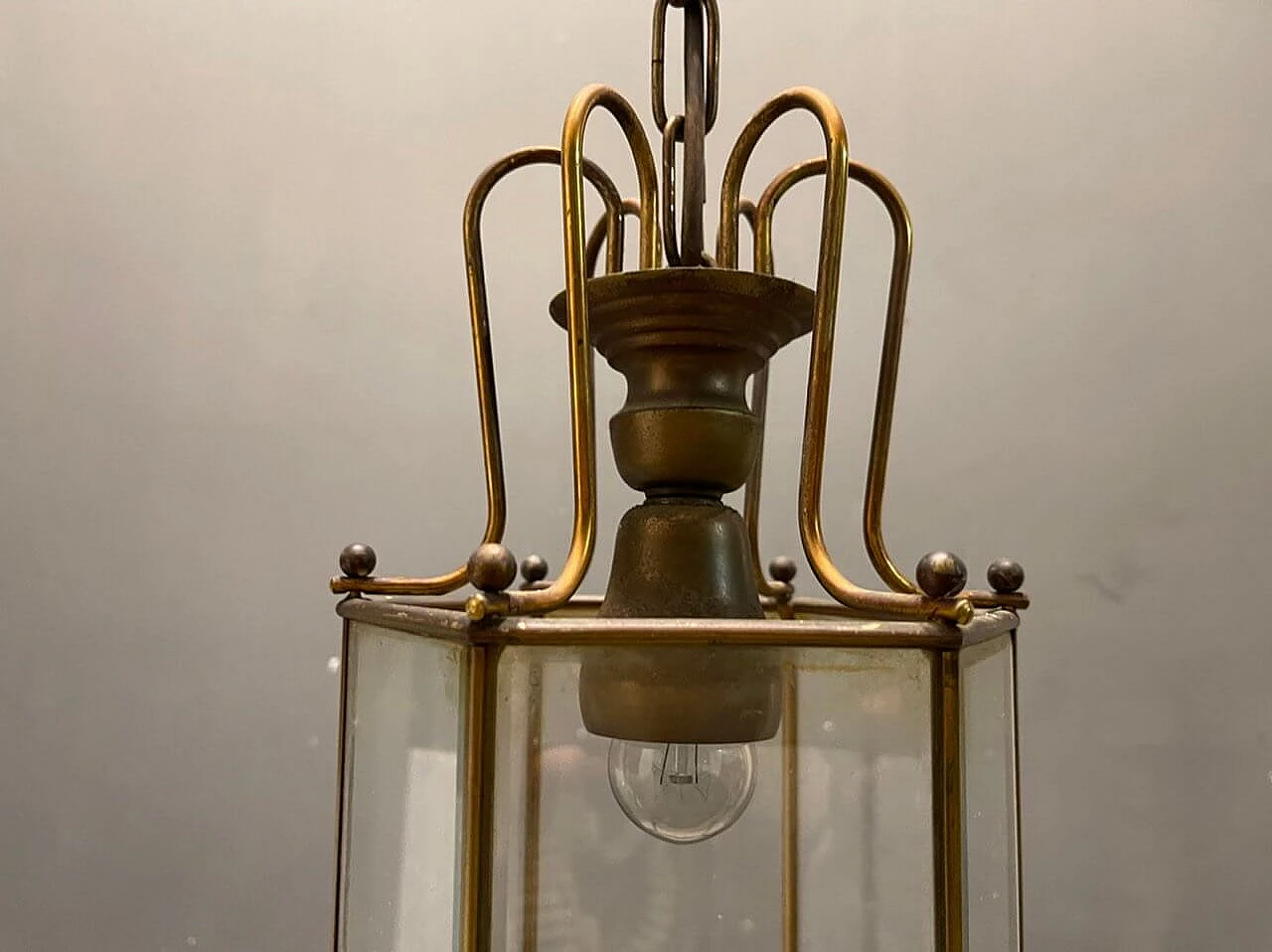 Bronze and glass lantern, 1950s 1324194