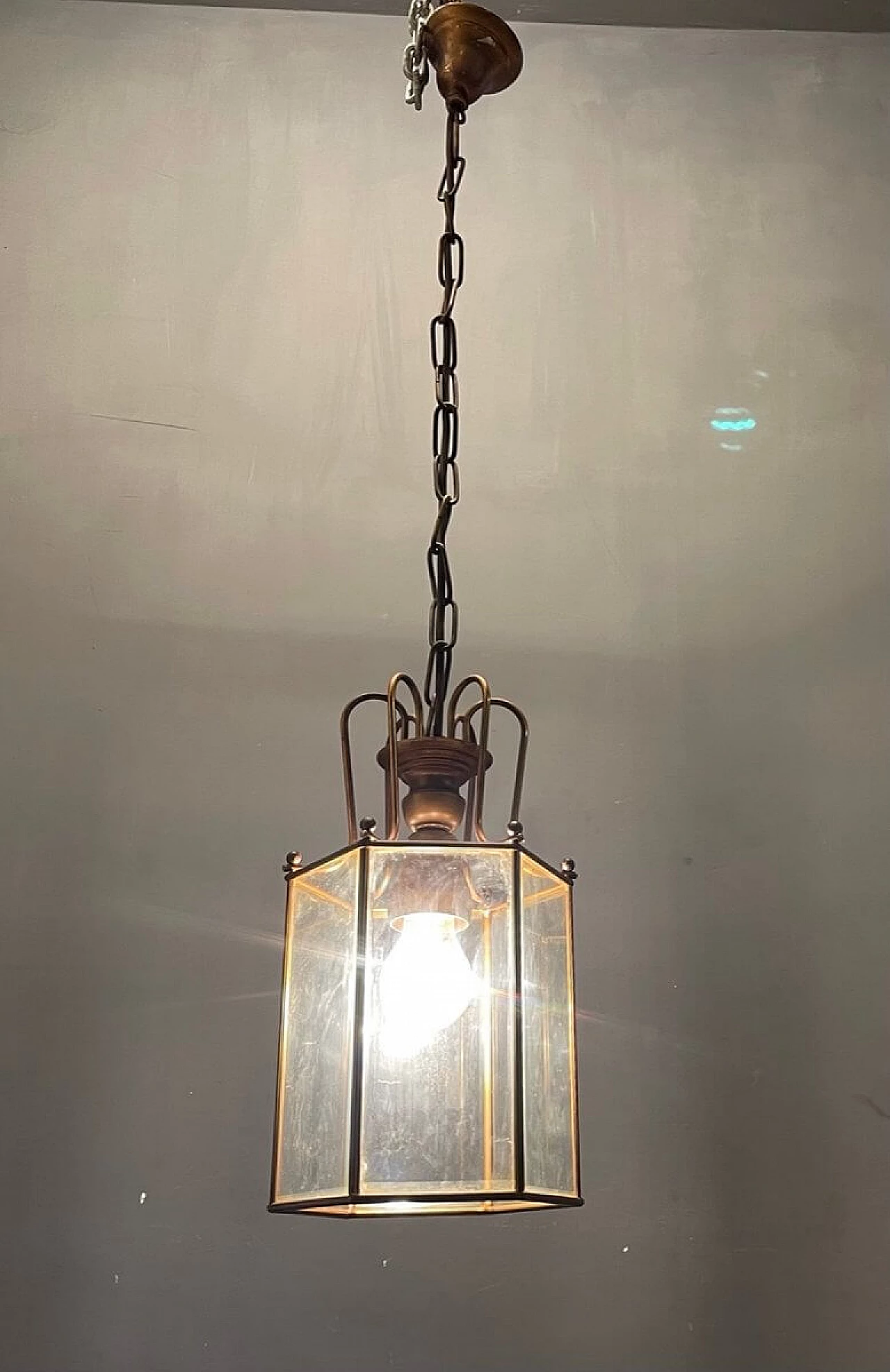 Bronze and glass lantern, 1950s 1324195