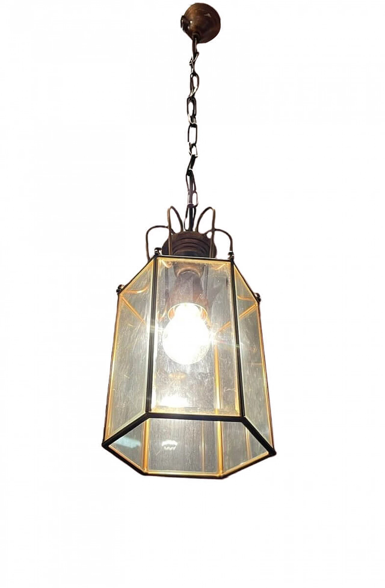 Bronze and glass lantern, 1950s 1324238