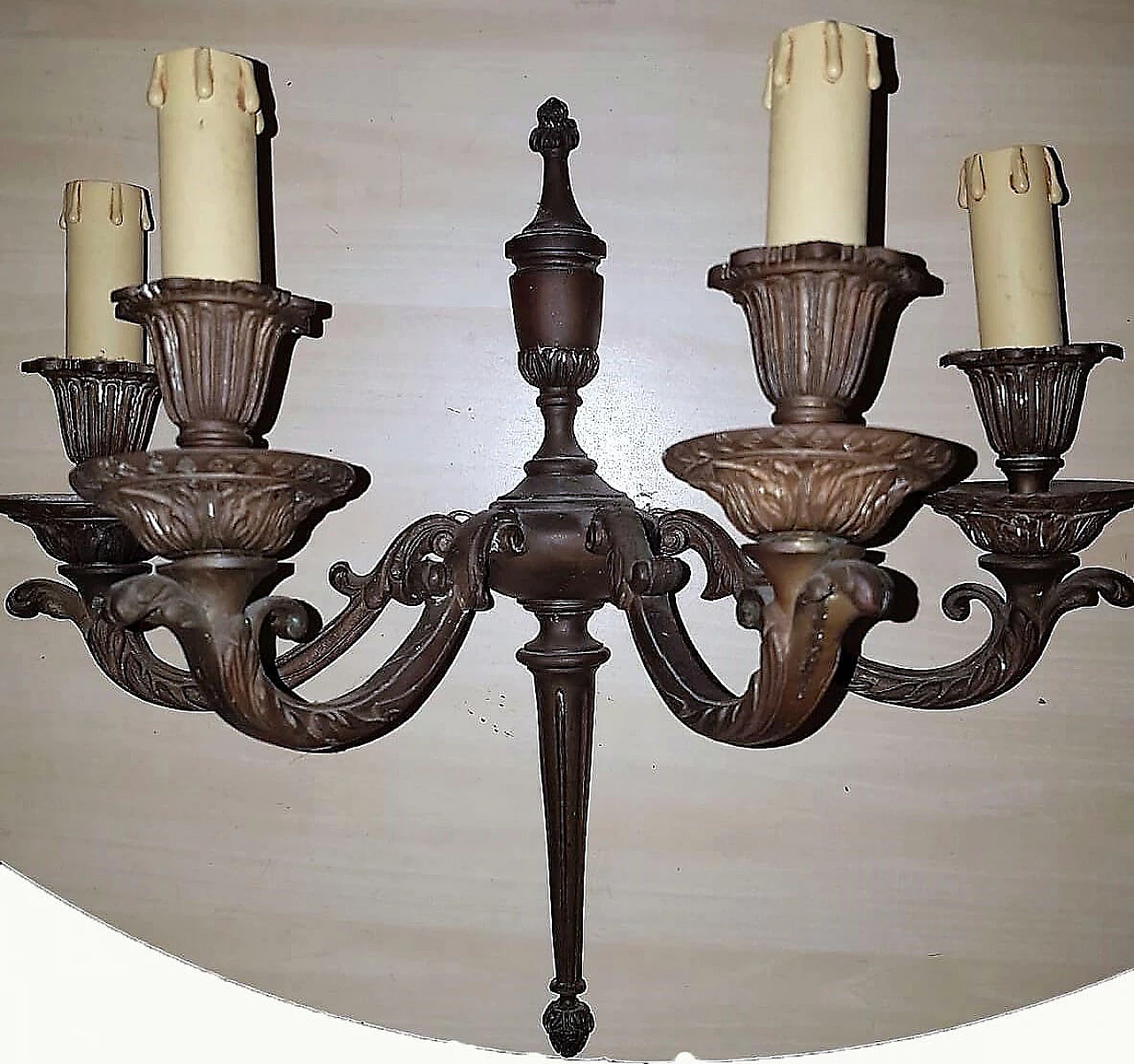 Coppia di appliques in bronzo a 3 luci, '800 1324243