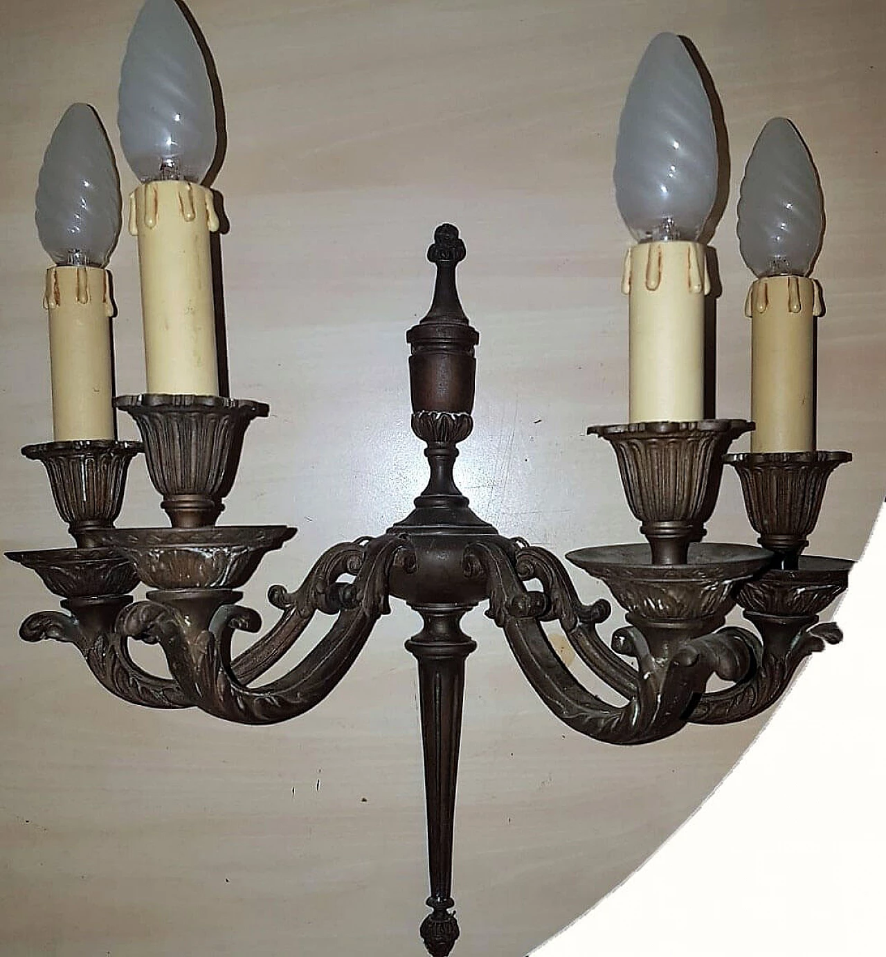 Coppia di appliques in bronzo a 3 luci, '800 1324244