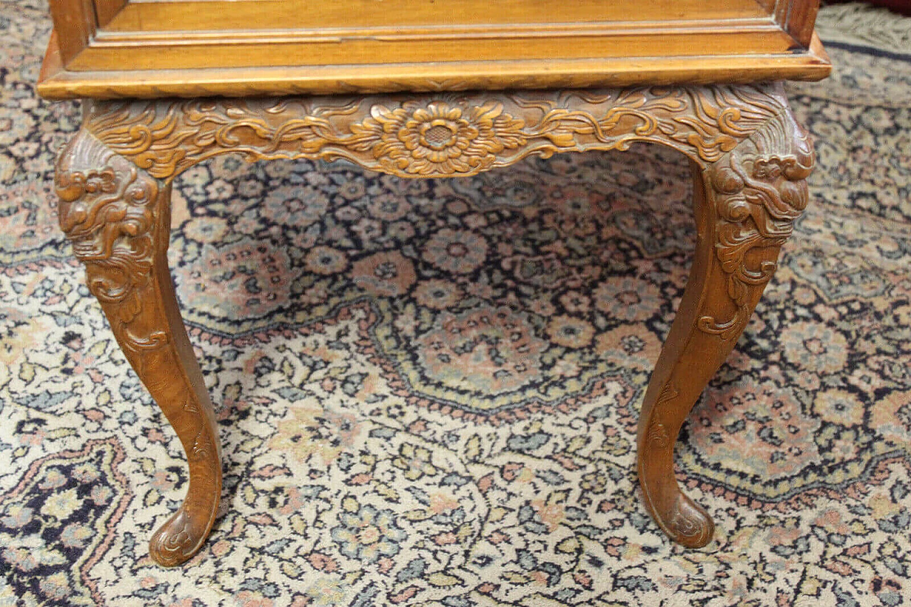 Display case in hand carved walnut, 20s 1325184