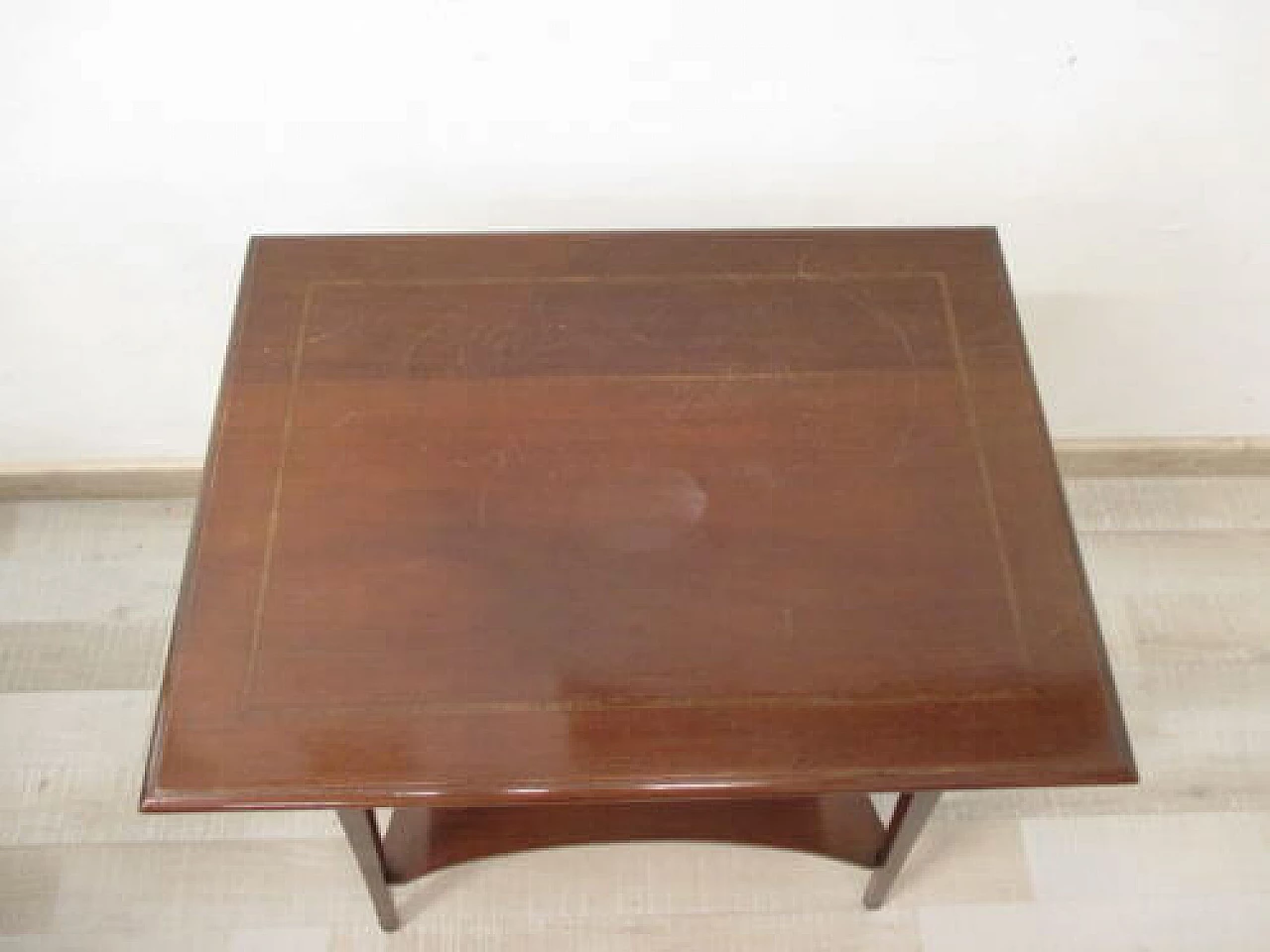 English mahogany coffee table with shelf, early 20th century 1330763