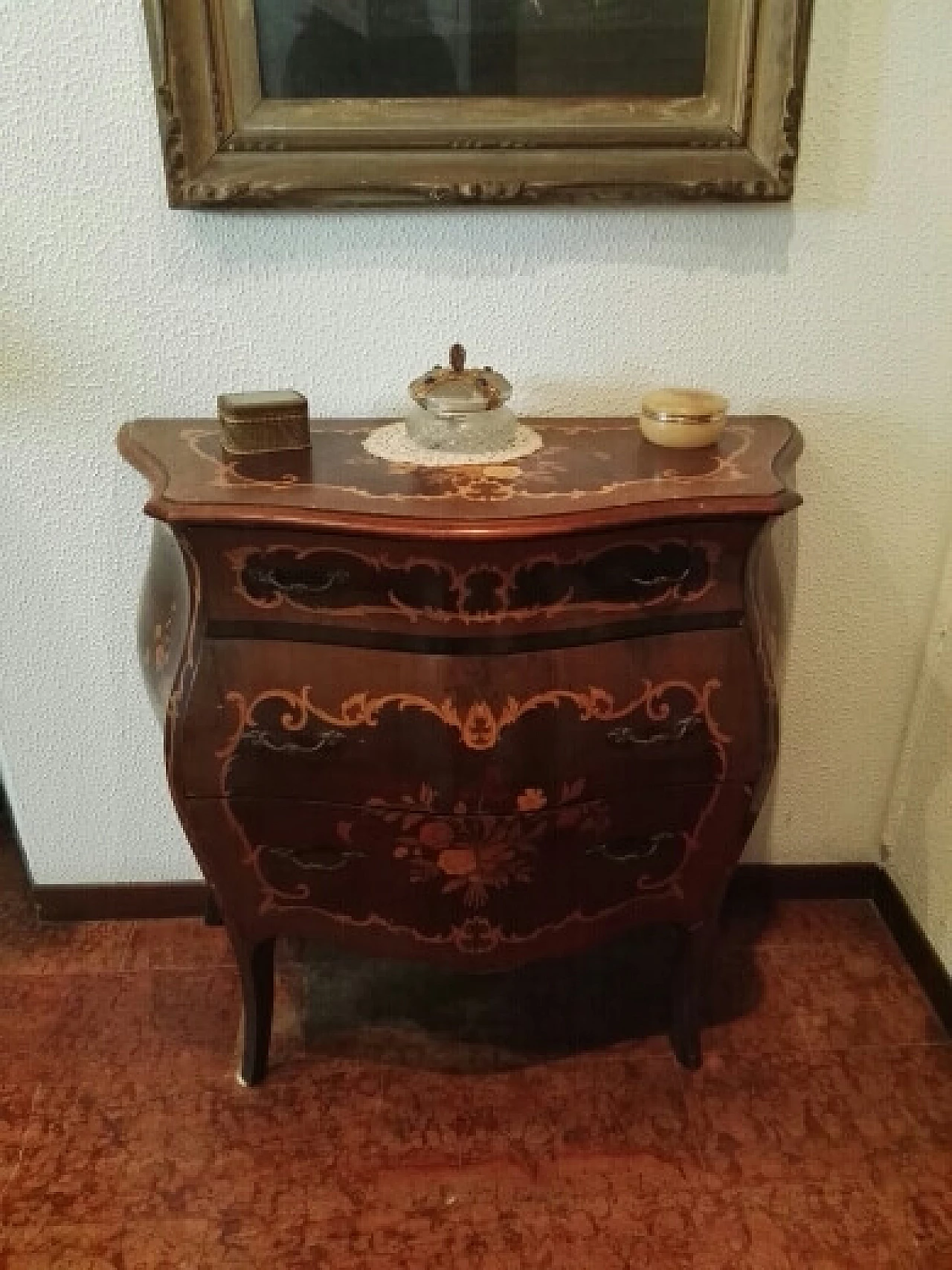 Inlaid cabinet with 3 drawers, 1940s 1331763