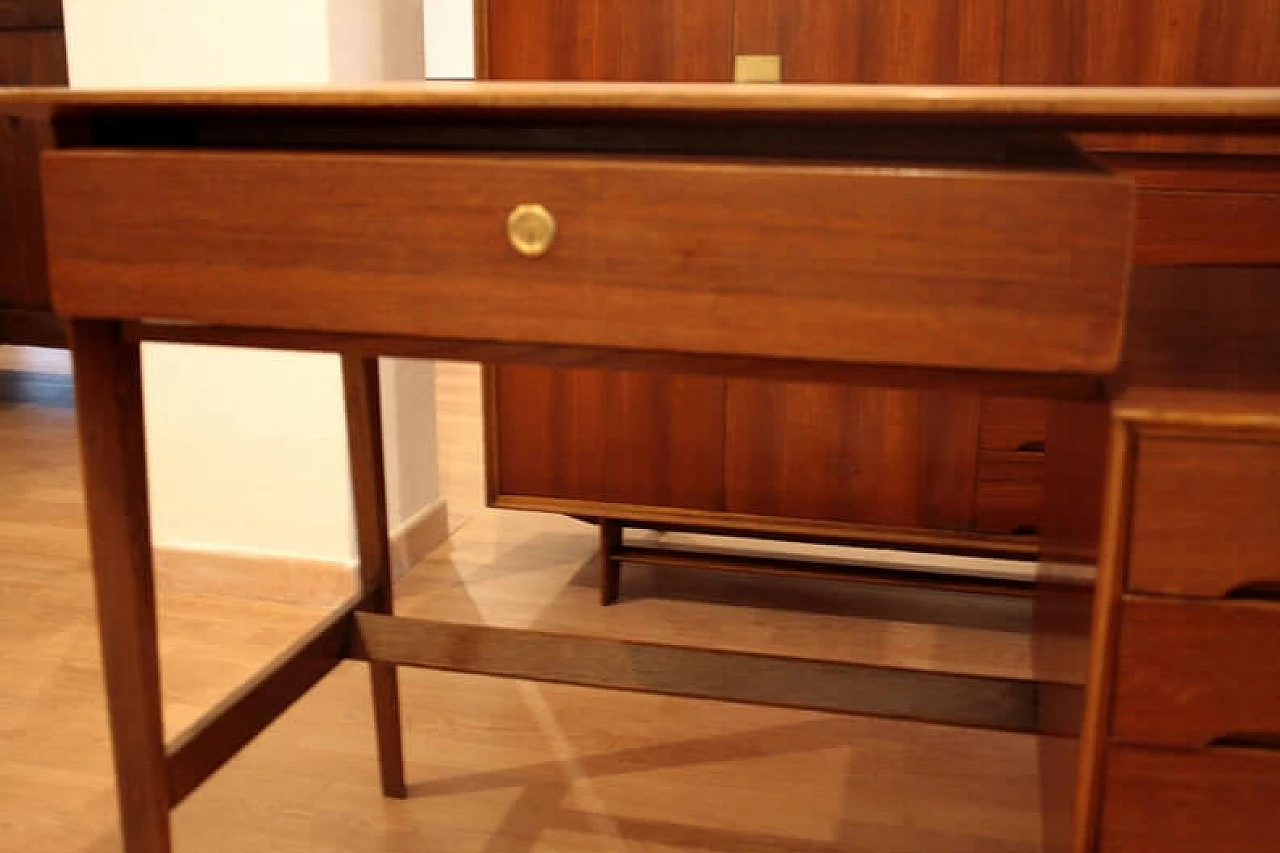 Teak and brass desk by Edmondo Palutari, 1950s 1331839