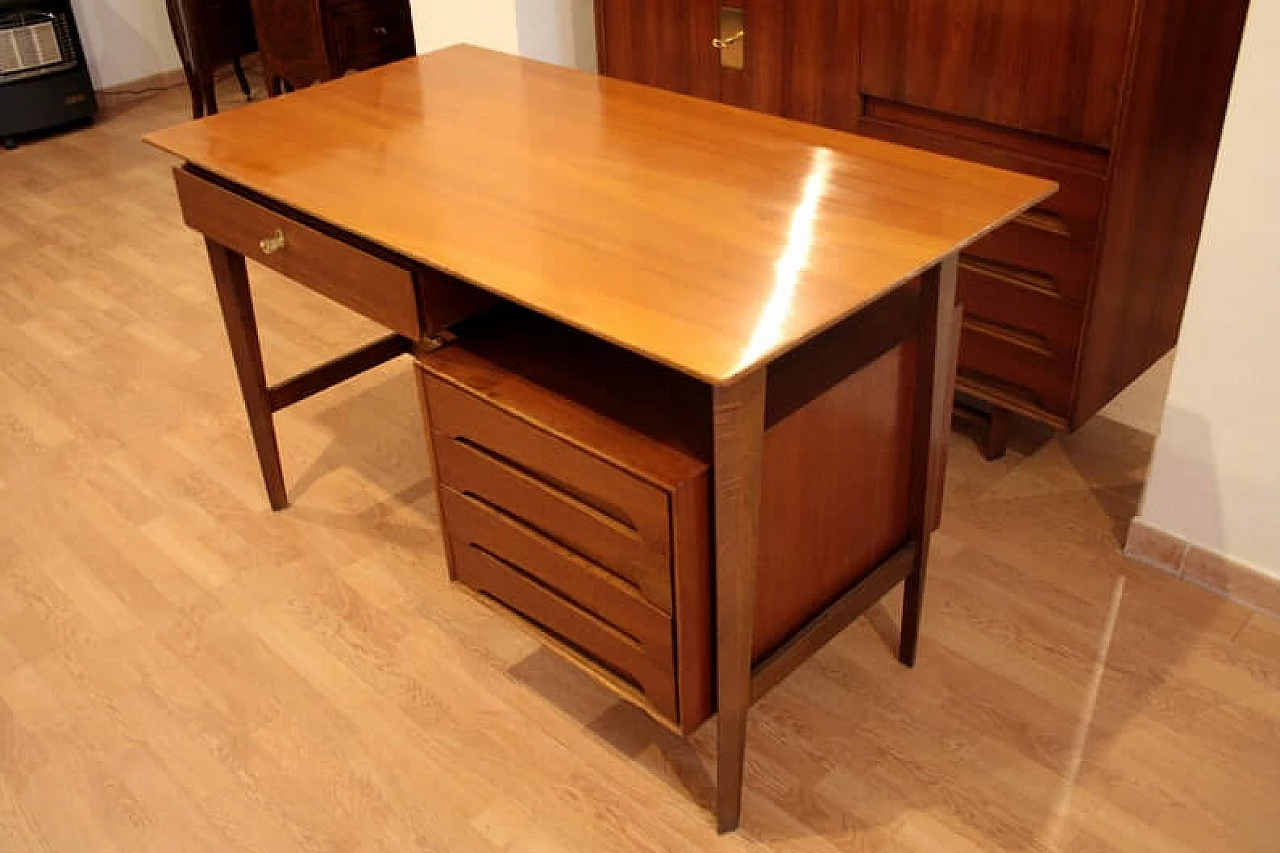 Teak and brass desk by Edmondo Palutari, 1950s 1331845