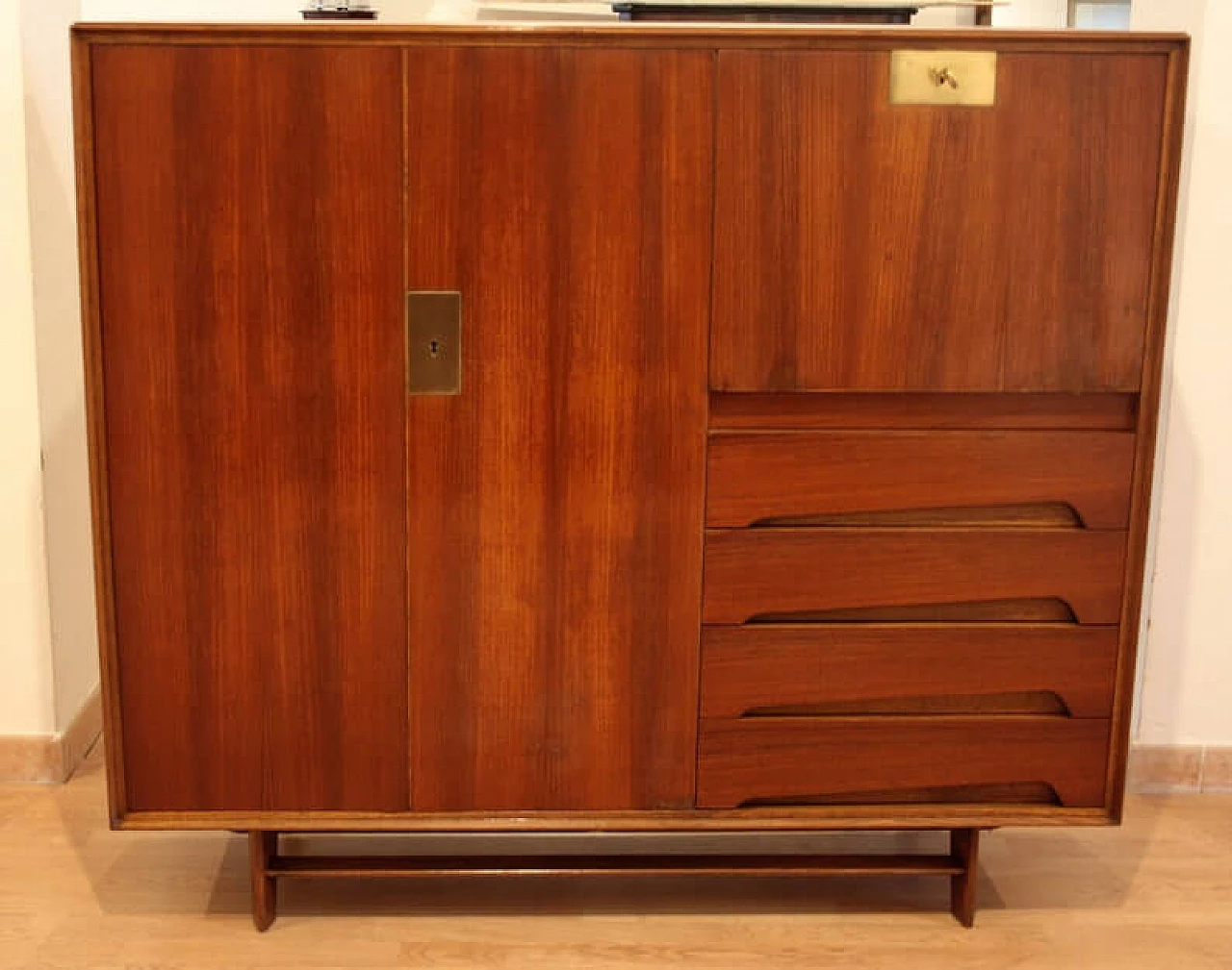 Edmondo Palutari sideboard in teak and brass, 1950s 1331909