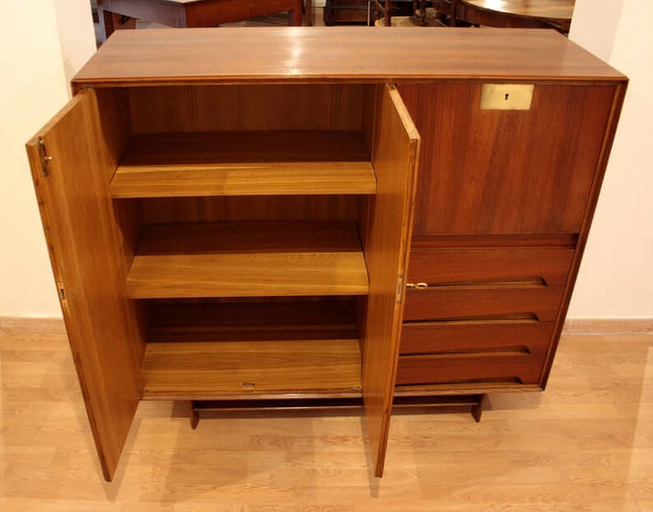 Edmondo Palutari sideboard in teak and brass, 1950s 1331913