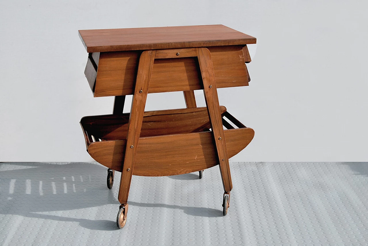 Teak sewing cart, 1960s 1337623