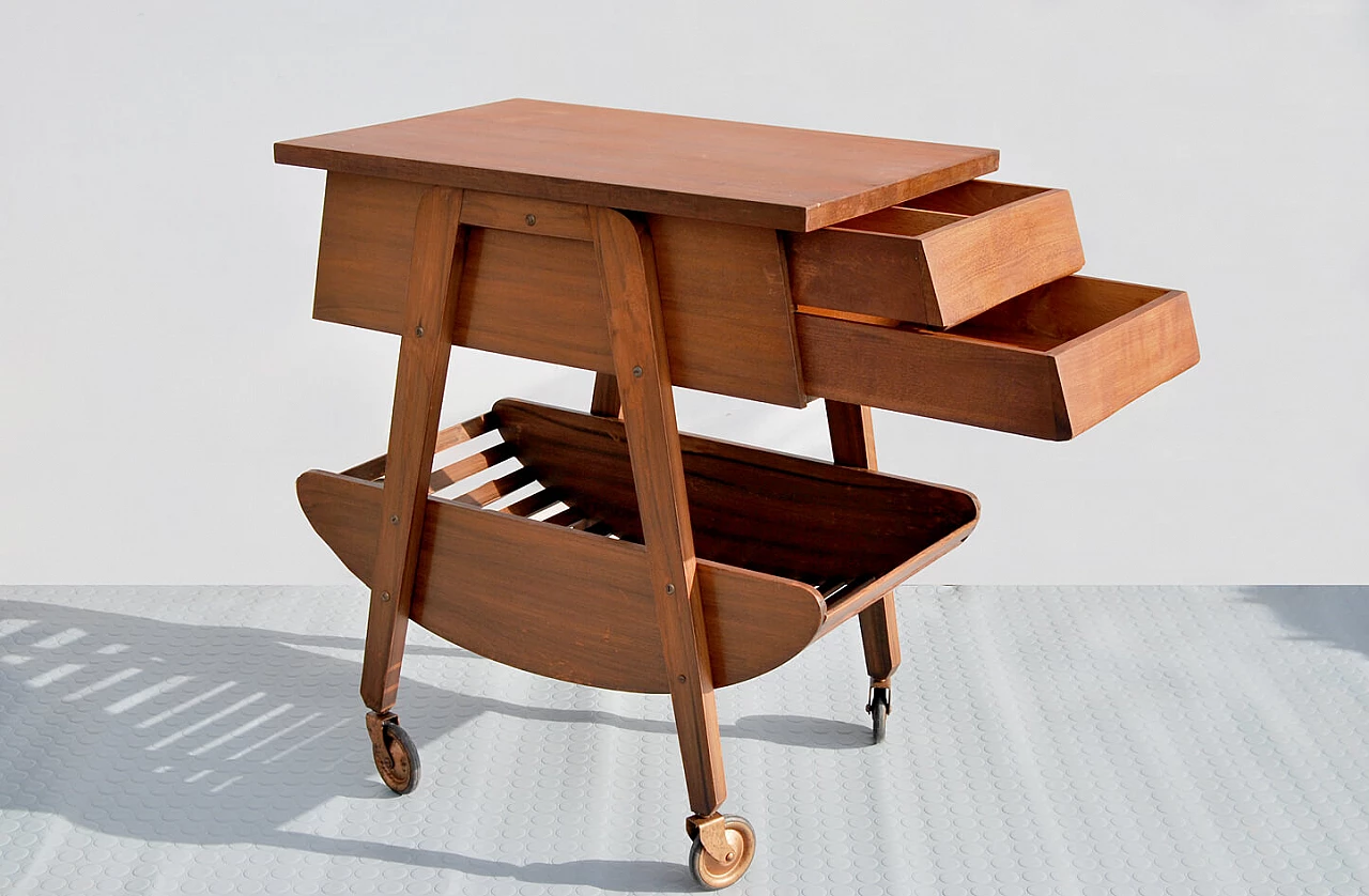 Teak sewing cart, 1960s 1337626