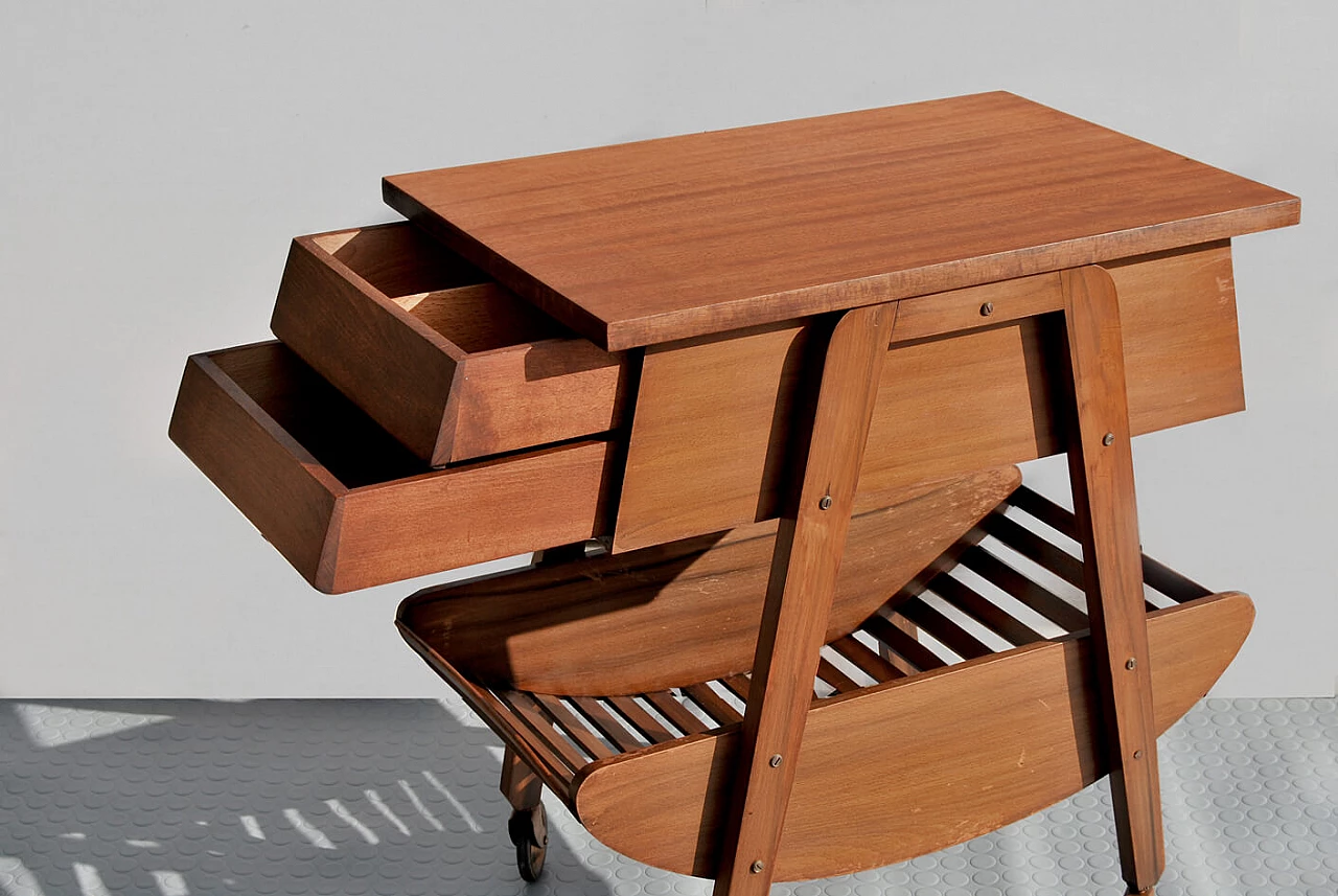 Teak sewing cart, 1960s 1337629