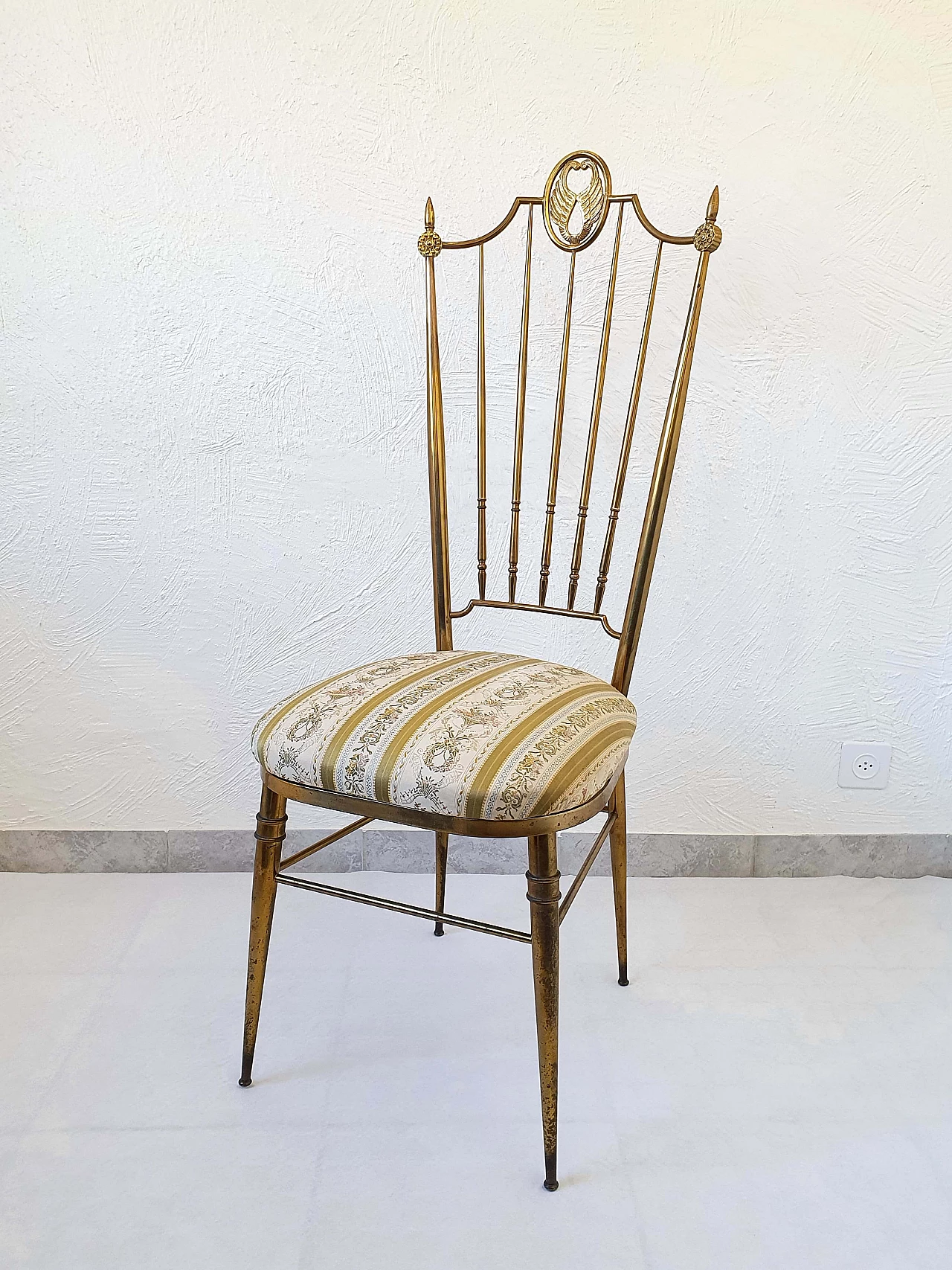 Sedia Chiavari in ottone di Giuseppe Gaetano Descalzi, anni '50 1337631