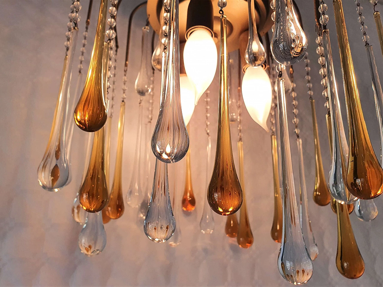 Paolo Venini style Murano glass drop chandelier, 1950s 1339837