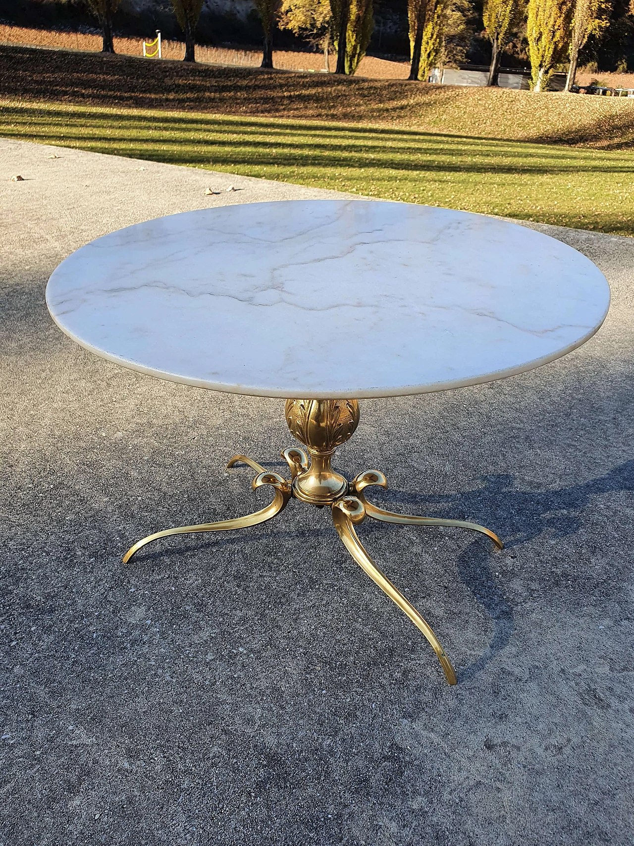 Art Nouveau brass and marble coffee table, 1950s 1339991