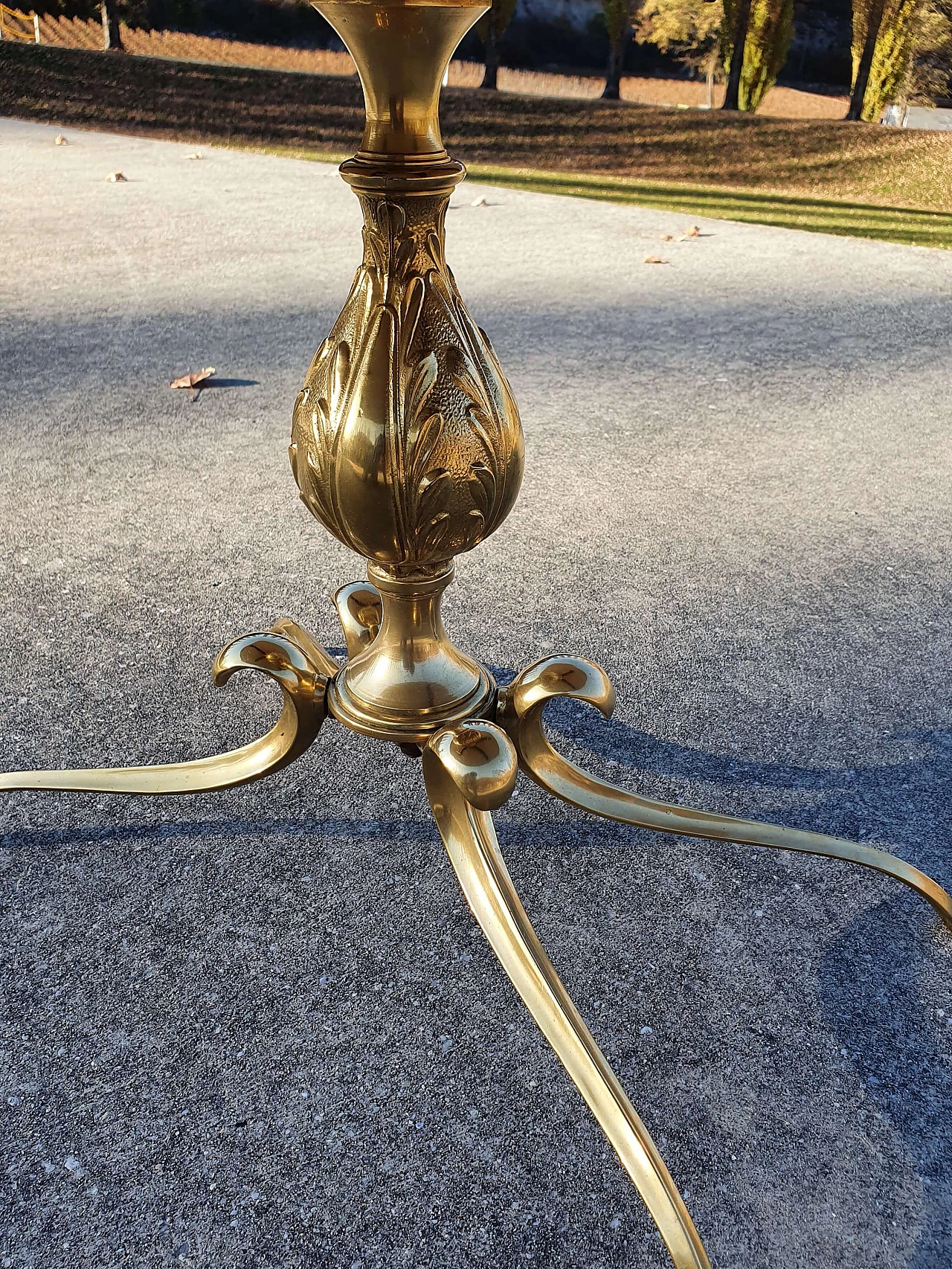 Art Nouveau brass and marble coffee table, 1950s 1339996