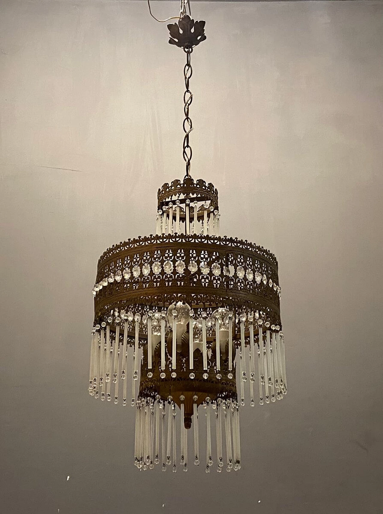 Murano glass Art Nouveau chandelier, 1940s 1341061