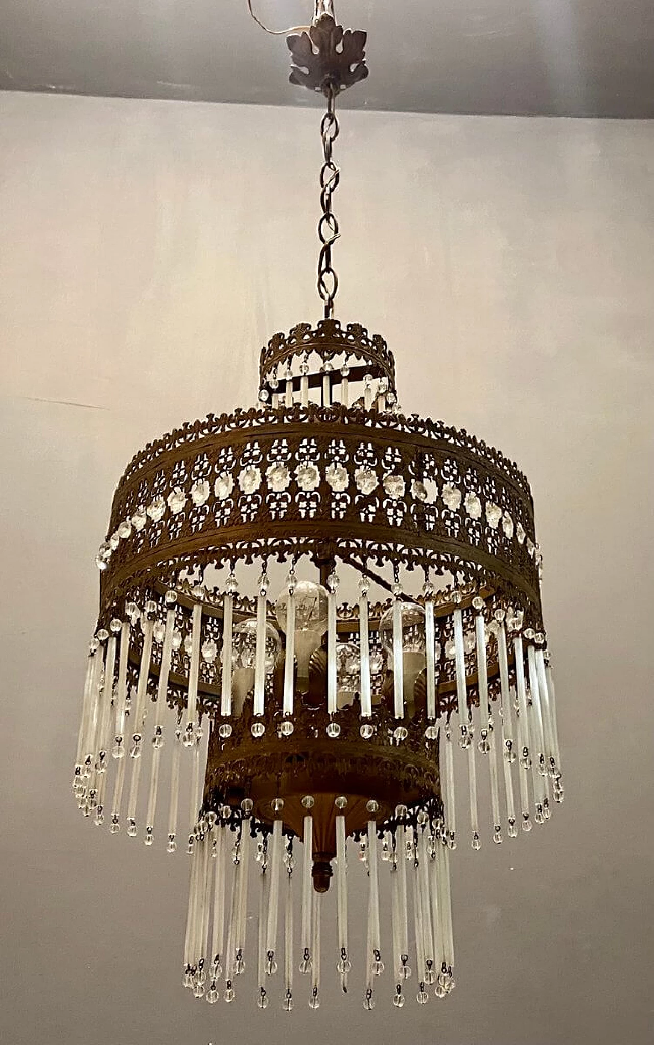 Murano glass Art Nouveau chandelier, 1940s 1341062