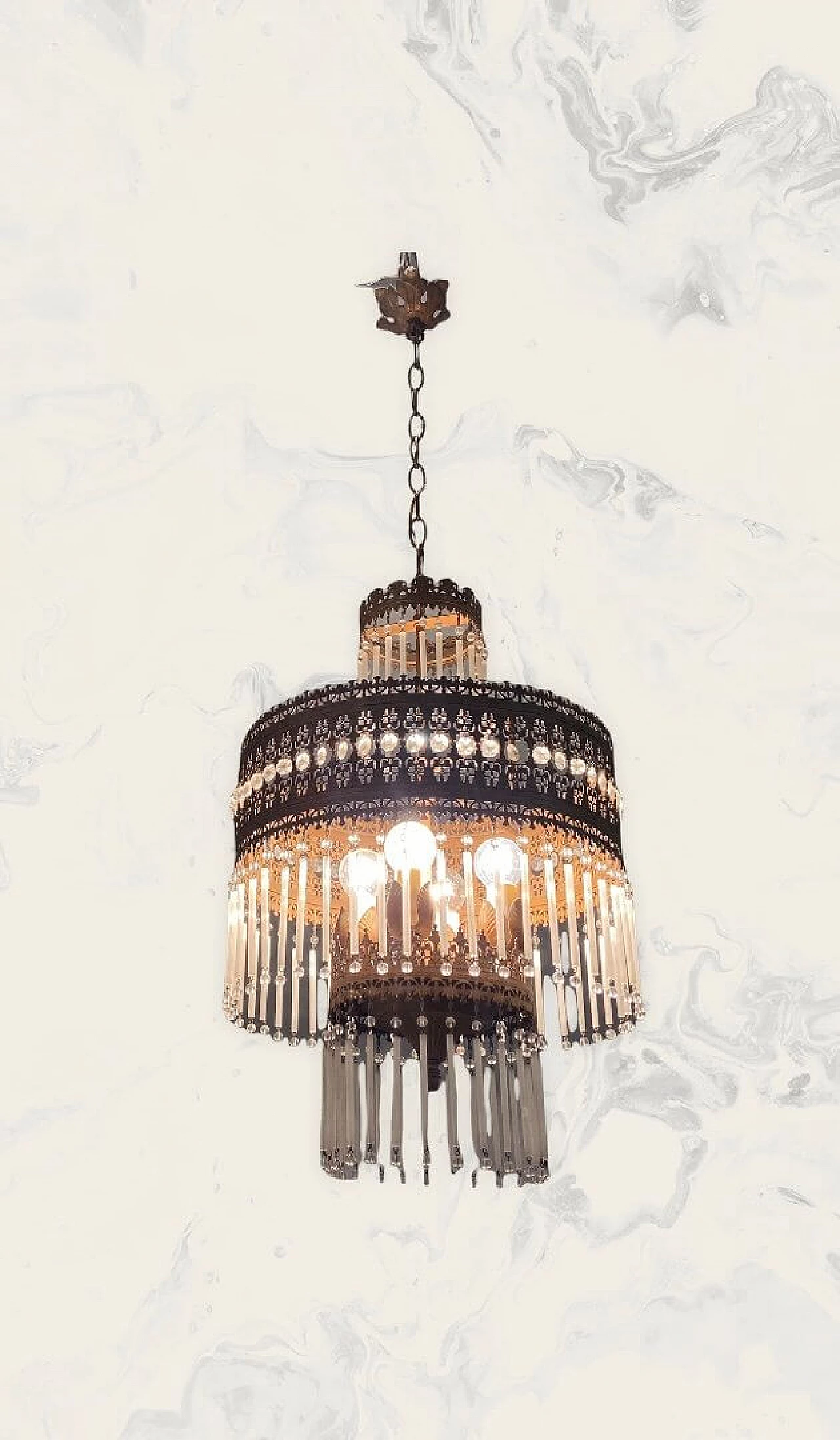 Murano glass Art Nouveau chandelier, 1940s 1341064