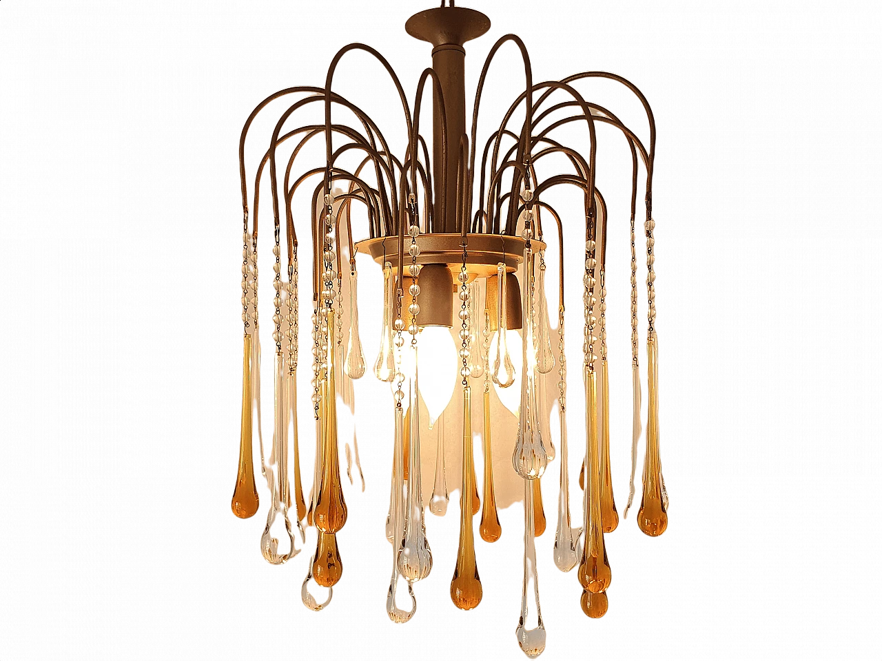 Paolo Venini style Murano glass drop chandelier, 1950s 1341135