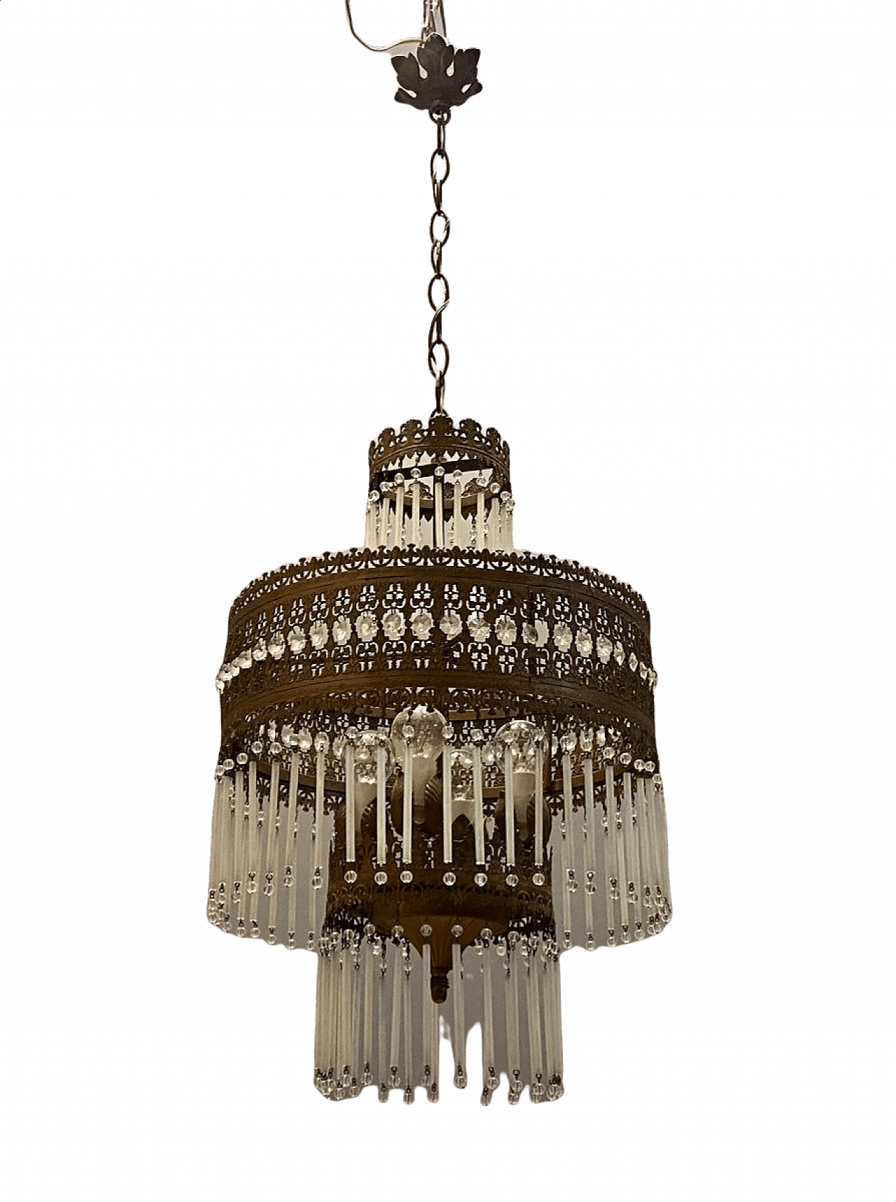 Murano glass Art Nouveau chandelier, 1940s 1342820