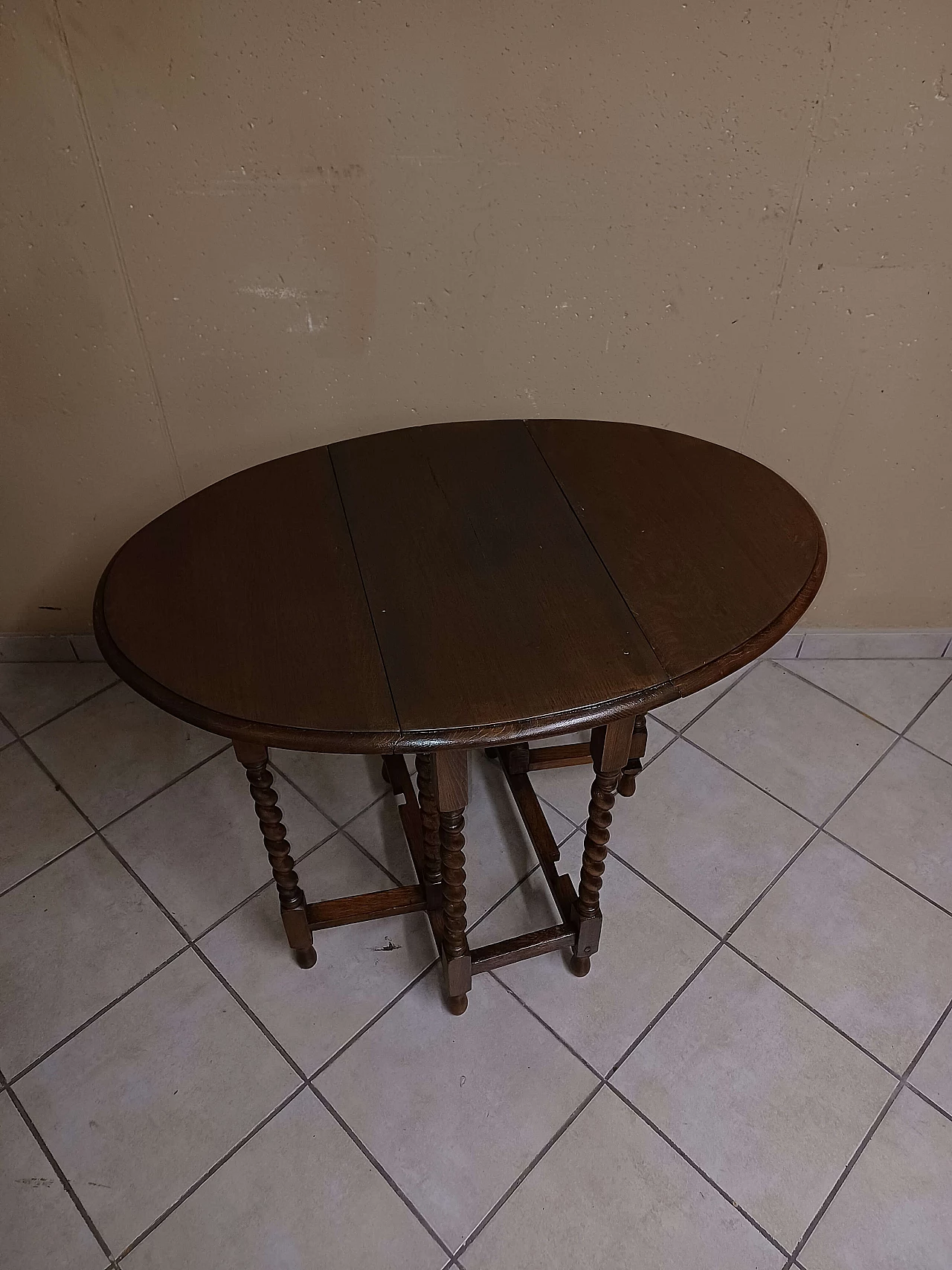 English folding oak coffee table, late 19th century 1343245