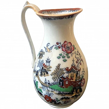 Victorian jug with oriental decor in ceramic, 19th century