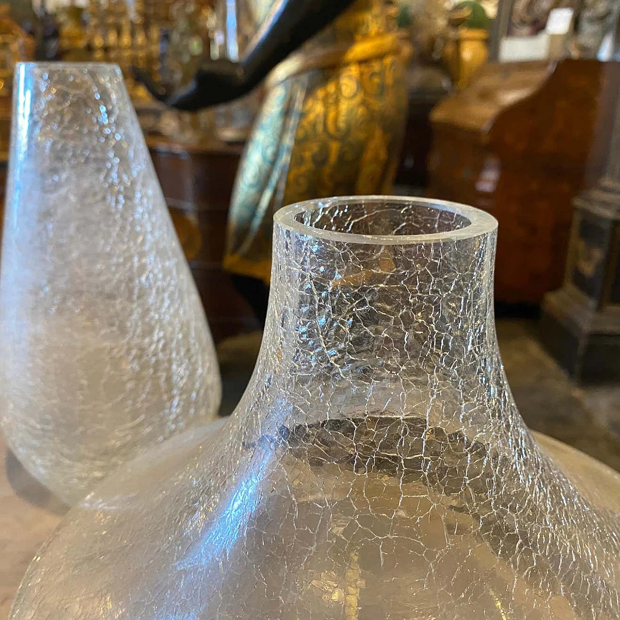 3 Vases in crackle glass, 70s 1344290