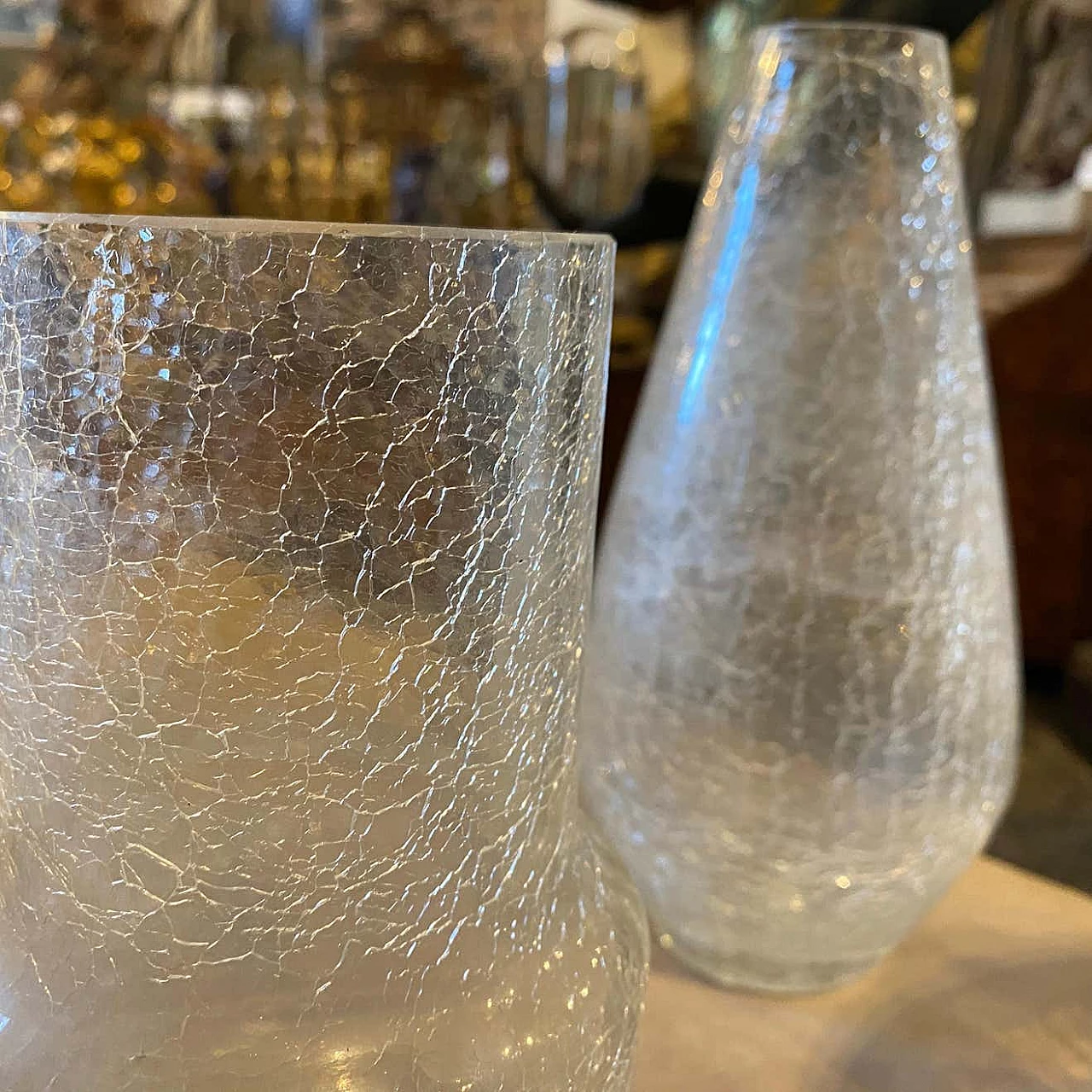 3 Vases in crackle glass, 70s 1344292