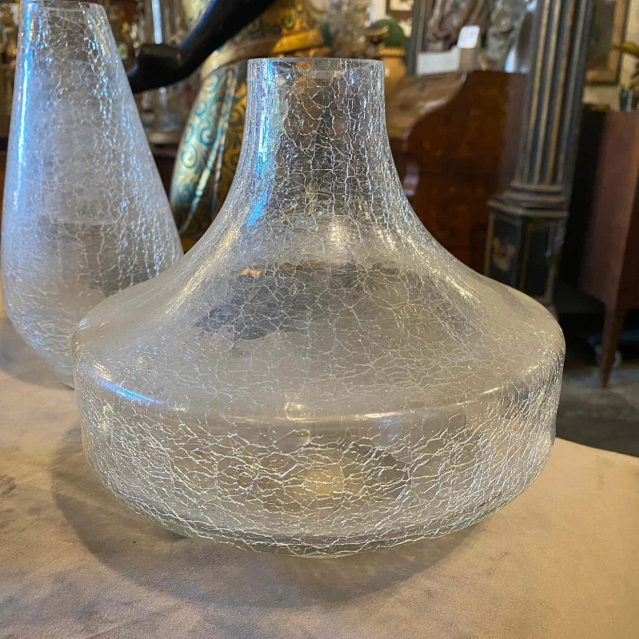 3 Vases in crackle glass, 70s 1344295