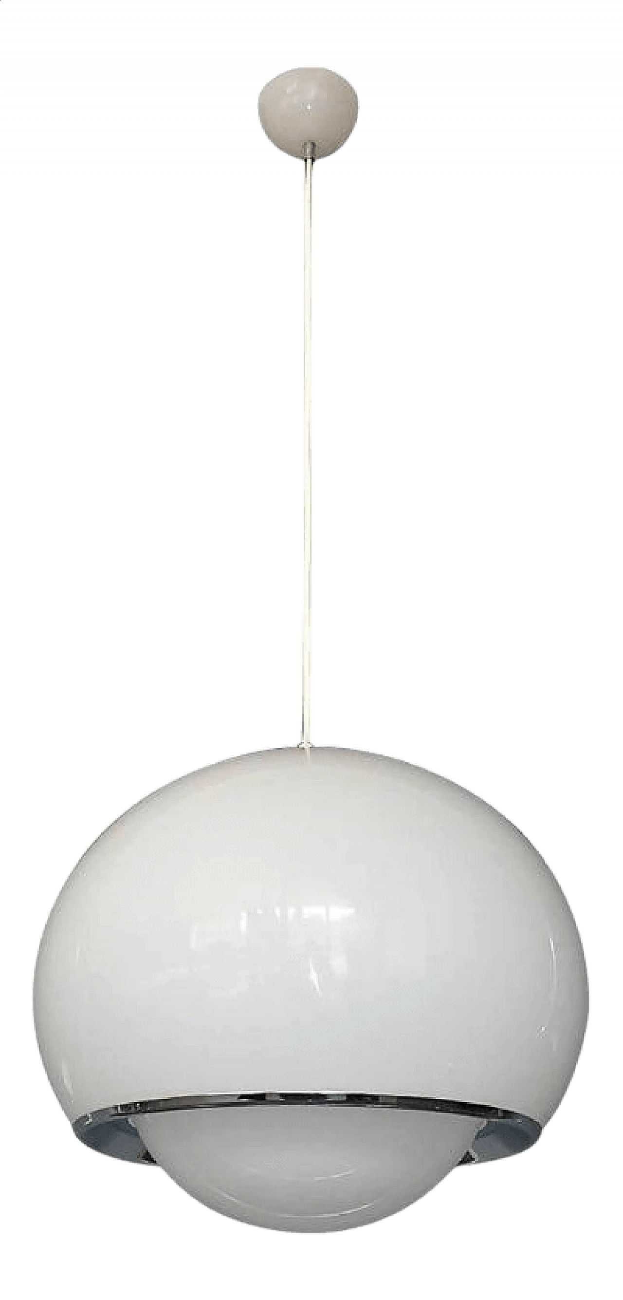 Lampada a sospensione Bud 3029 Space Age in lucite e alluminio di Luigi Massoni per Harvey Guzzini, anni '70 1353300