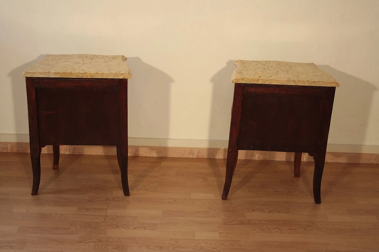 Pair of Louis XV style bedside tables in wood and briarwood, 1920s 1353390