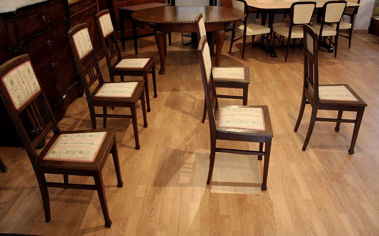 6 Fabric and oak chairs, 1920s 1353441