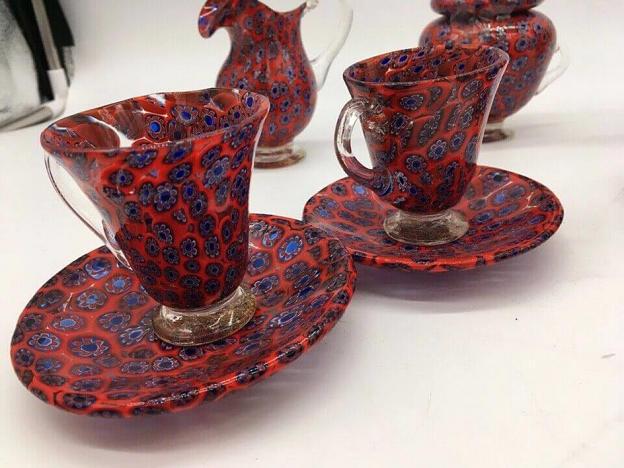 Coffee set in Murano glass, 70s 1354097