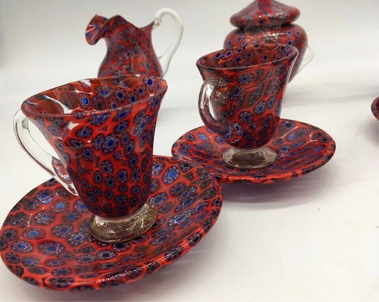 Coffee set in Murano glass, 70s 1354102