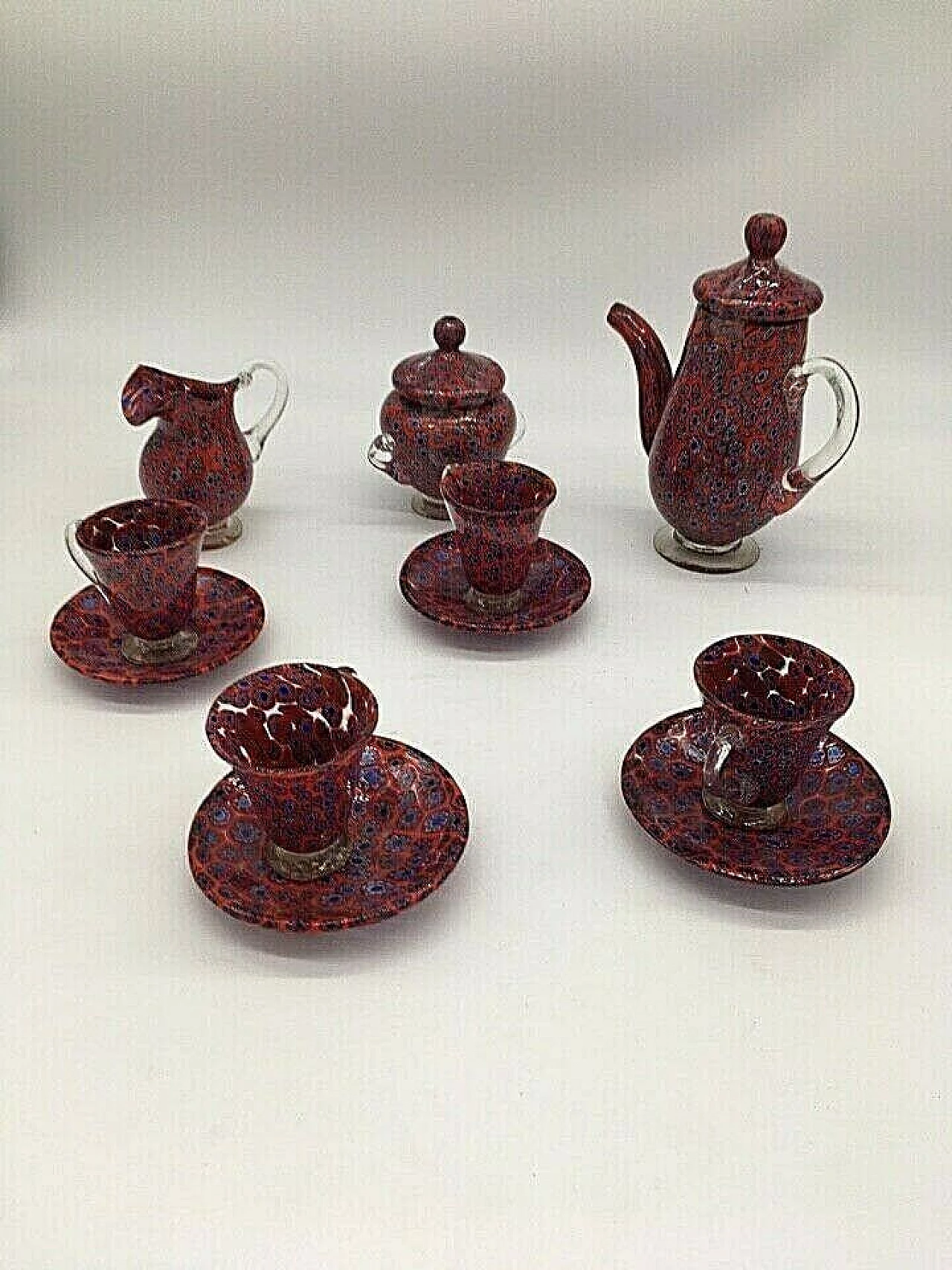 Coffee set in Murano glass, 70s 1354105