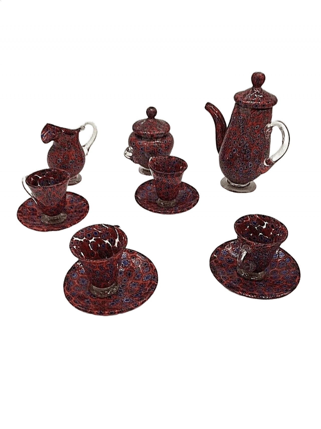 Coffee set in Murano glass, 70s 1354175